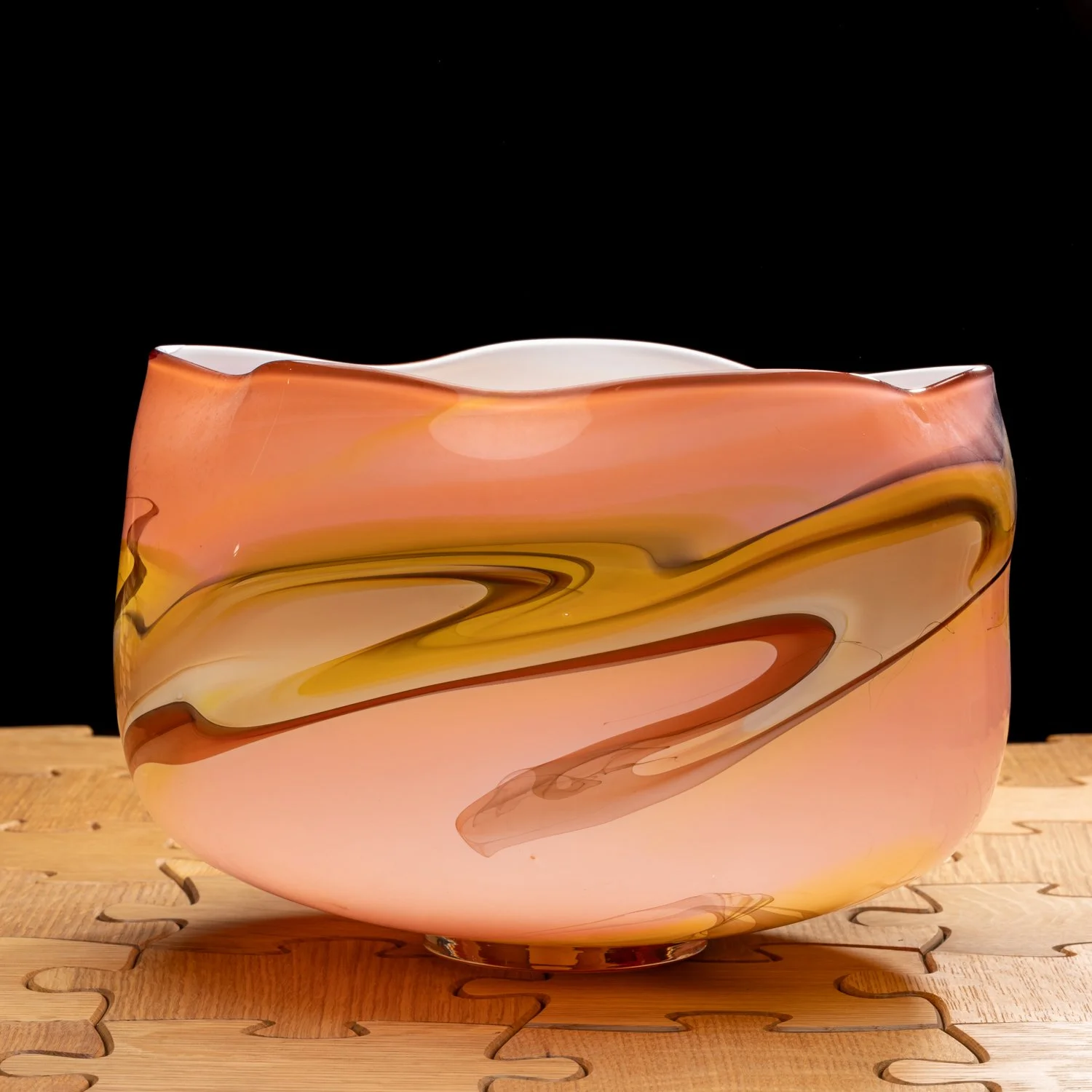 Peach Yellow Kimono Glass Bowl by McDermott Studio-1.jpg