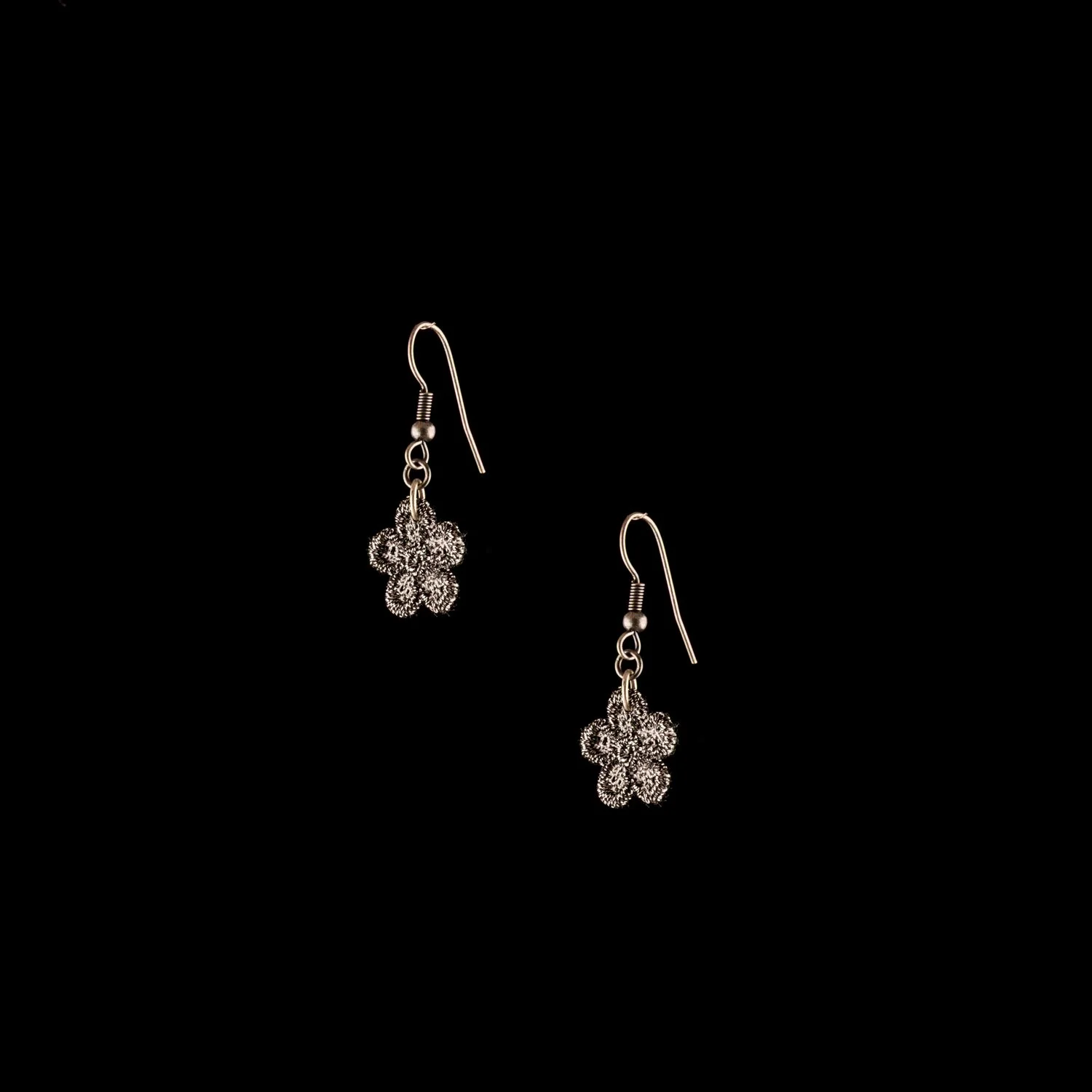 Swiss Naive Flower Petal Earrings by Paz Sintes Antique Silver.jpg
