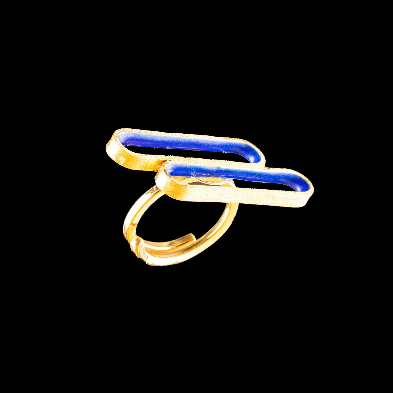 Blue Stepped Link Adjustable Ring by Marta Ribeiro-2.jpg