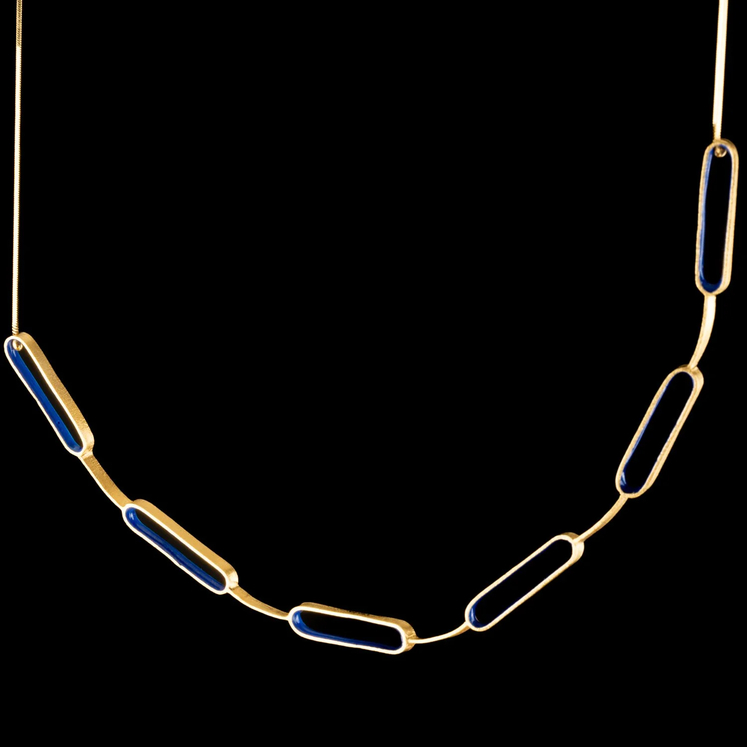 Enamal Blue and Gold Plated Silver Necklace by Marta Ribeiro-1.jpg