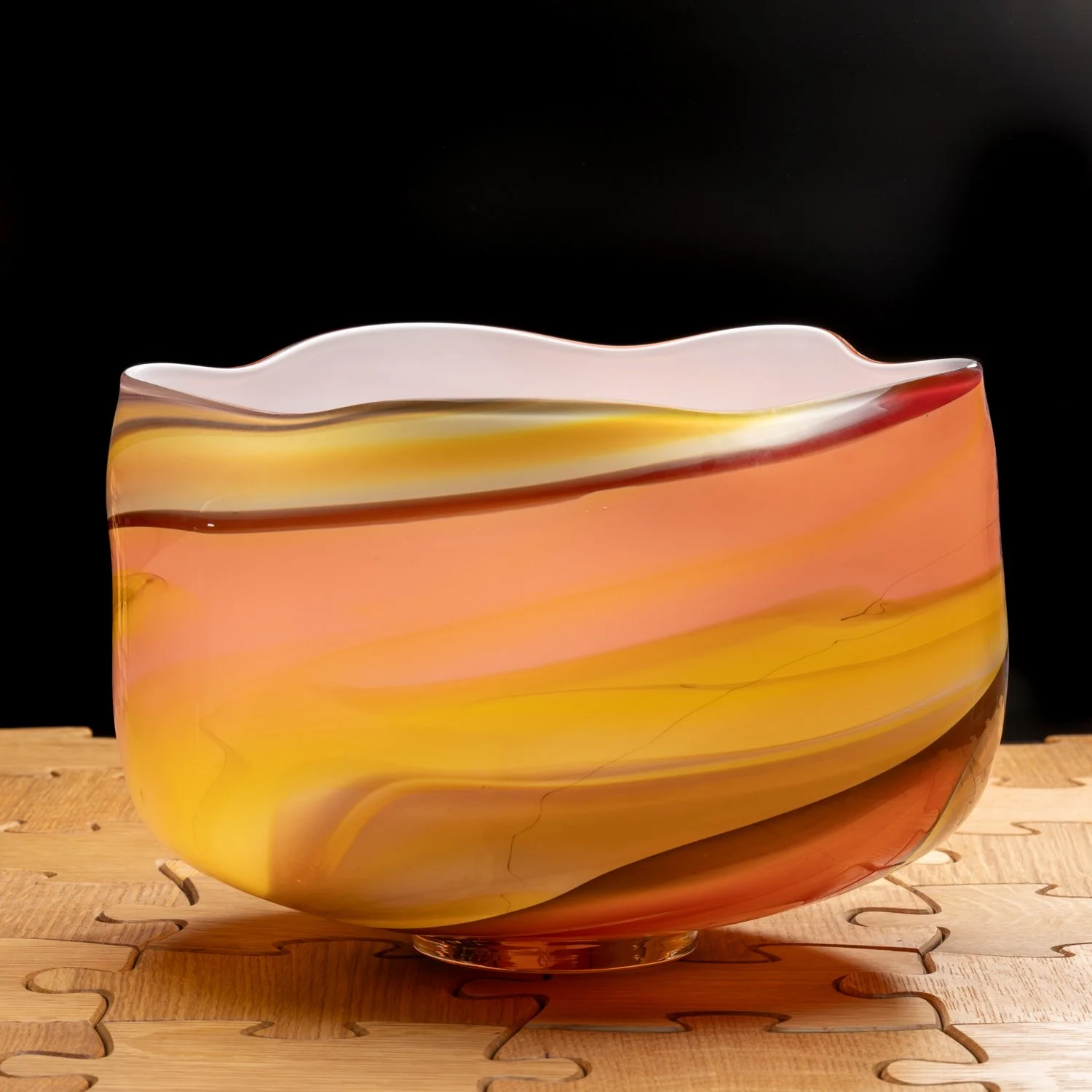 Peach Yellow Kimono Glass Bowl by McDermott Studio-3.jpg