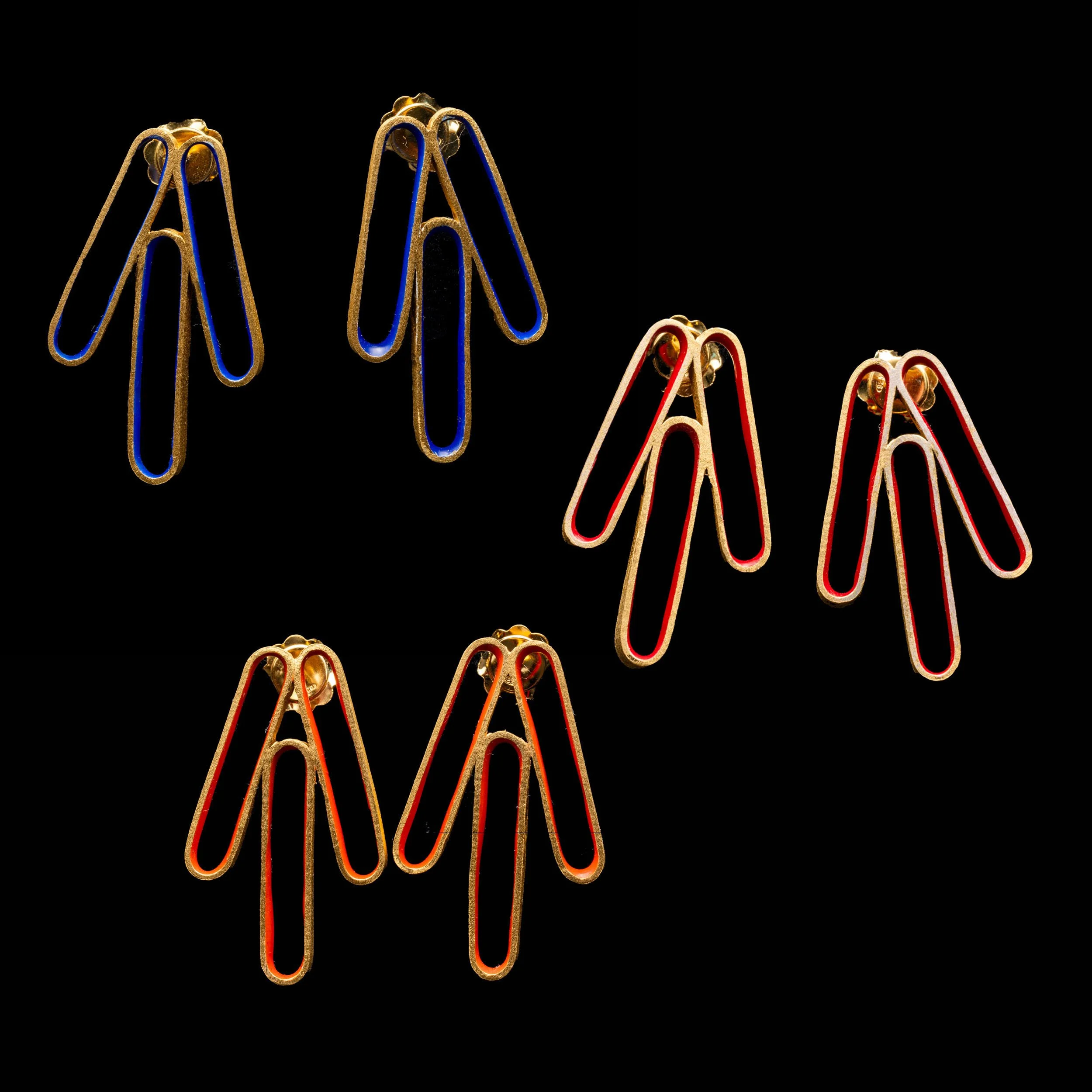 Triple Link Earrings by Marta Ribeiro