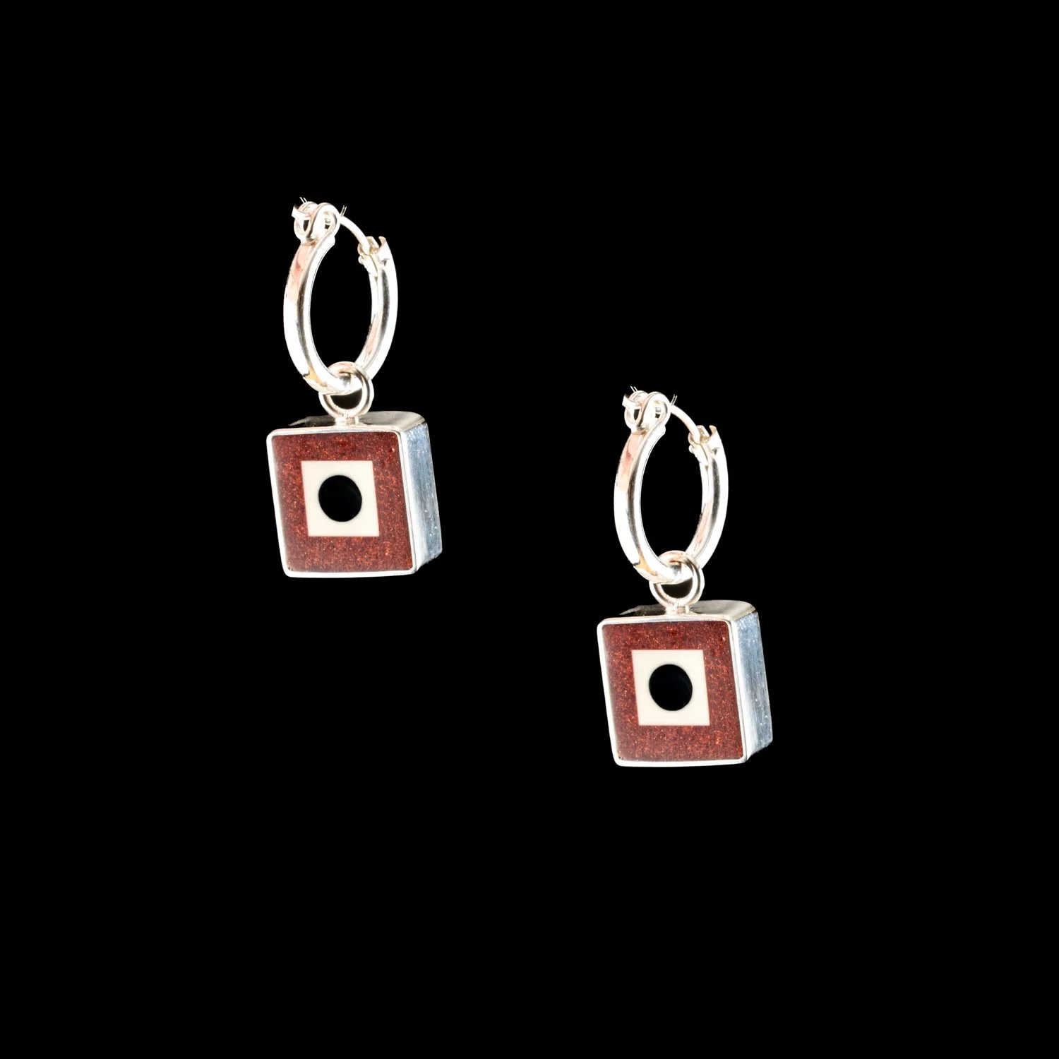 Copper and Black Art Deco Reversible Charm Earrings by Victoria Varga.jpg