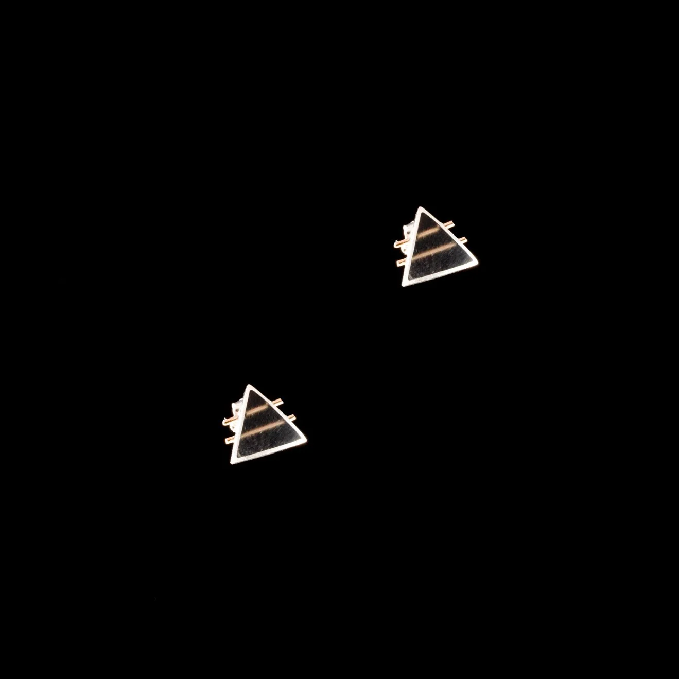 Black and Gold Triangle Earrings by Eileen Sutton