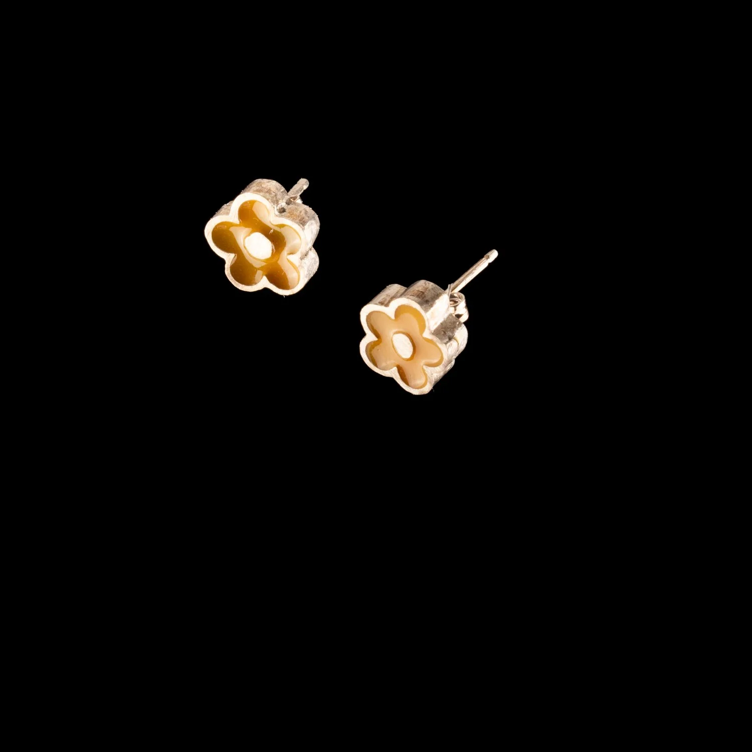 Gold Shiny Popflower Earrings by Shoot From Within Designs.jpg