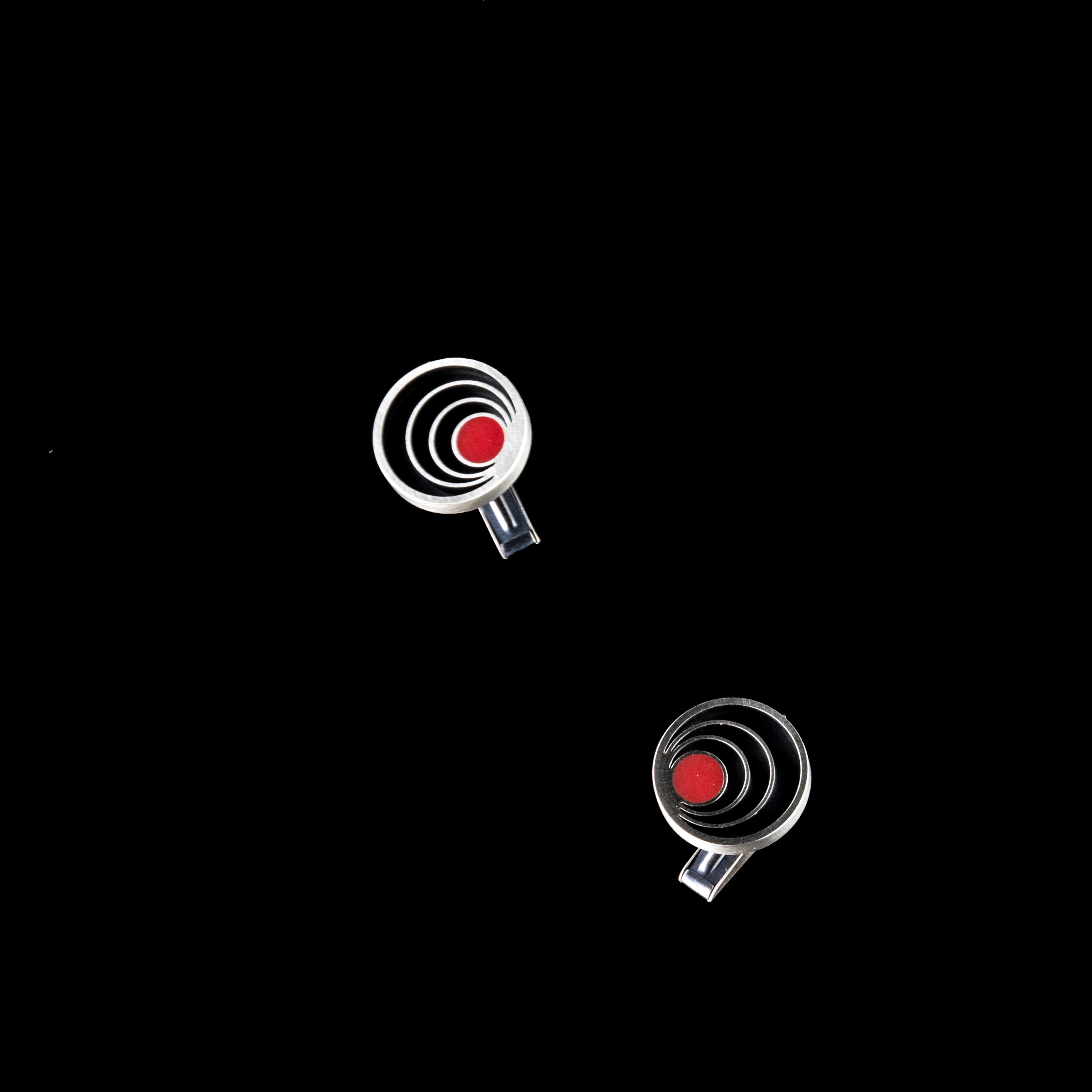 Red Dot Orbit Cufflinks by Matthew Smith