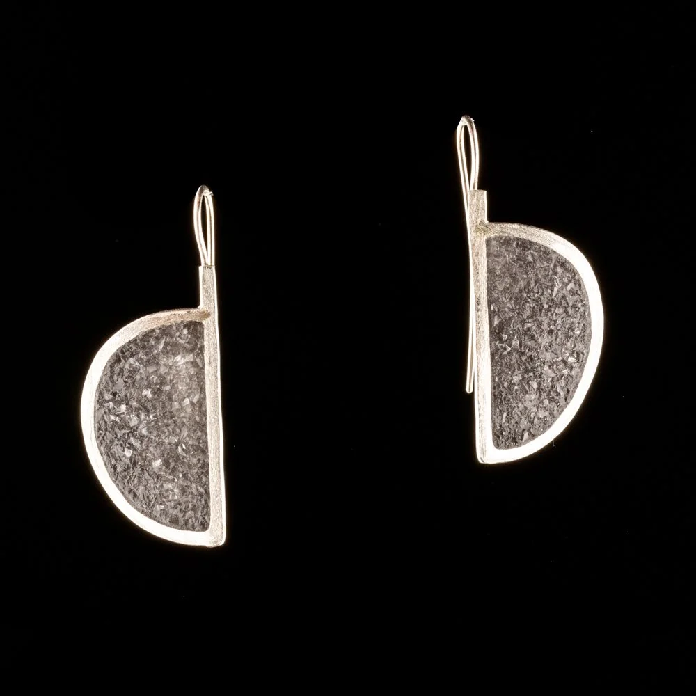 1/2 Moon Sterling Silver Earrings by David Urso