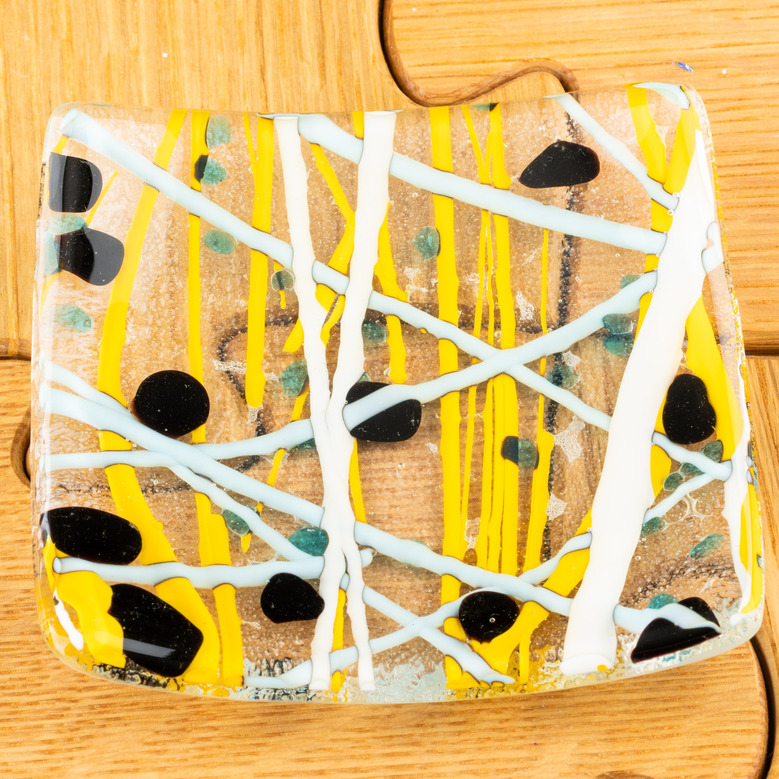 Dots abstract Square plate by Alfier Glass Studio-1.jpg