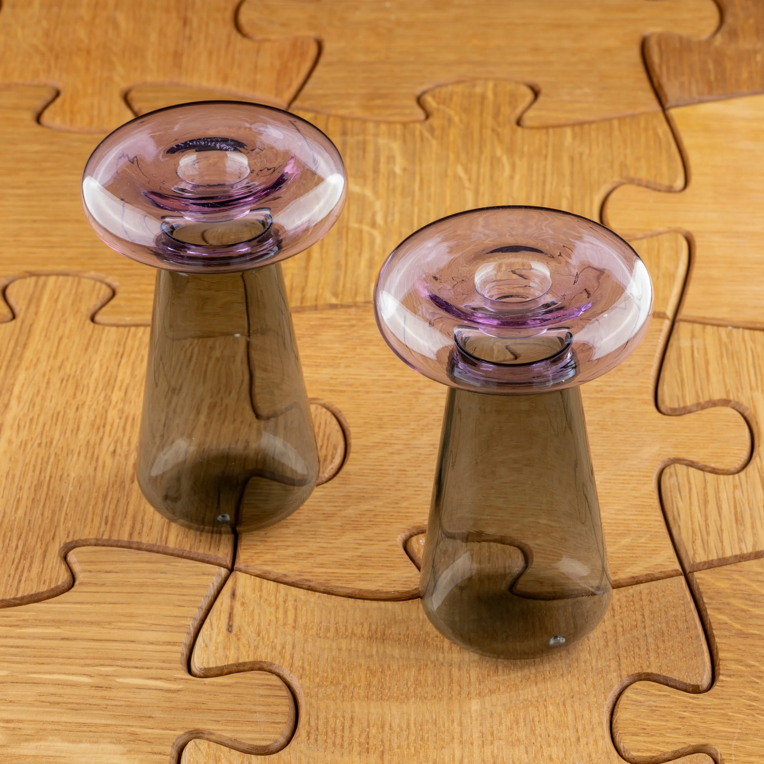 Purple and Smoke Mushroom Candlesticks by Tchotchke-1.jpg