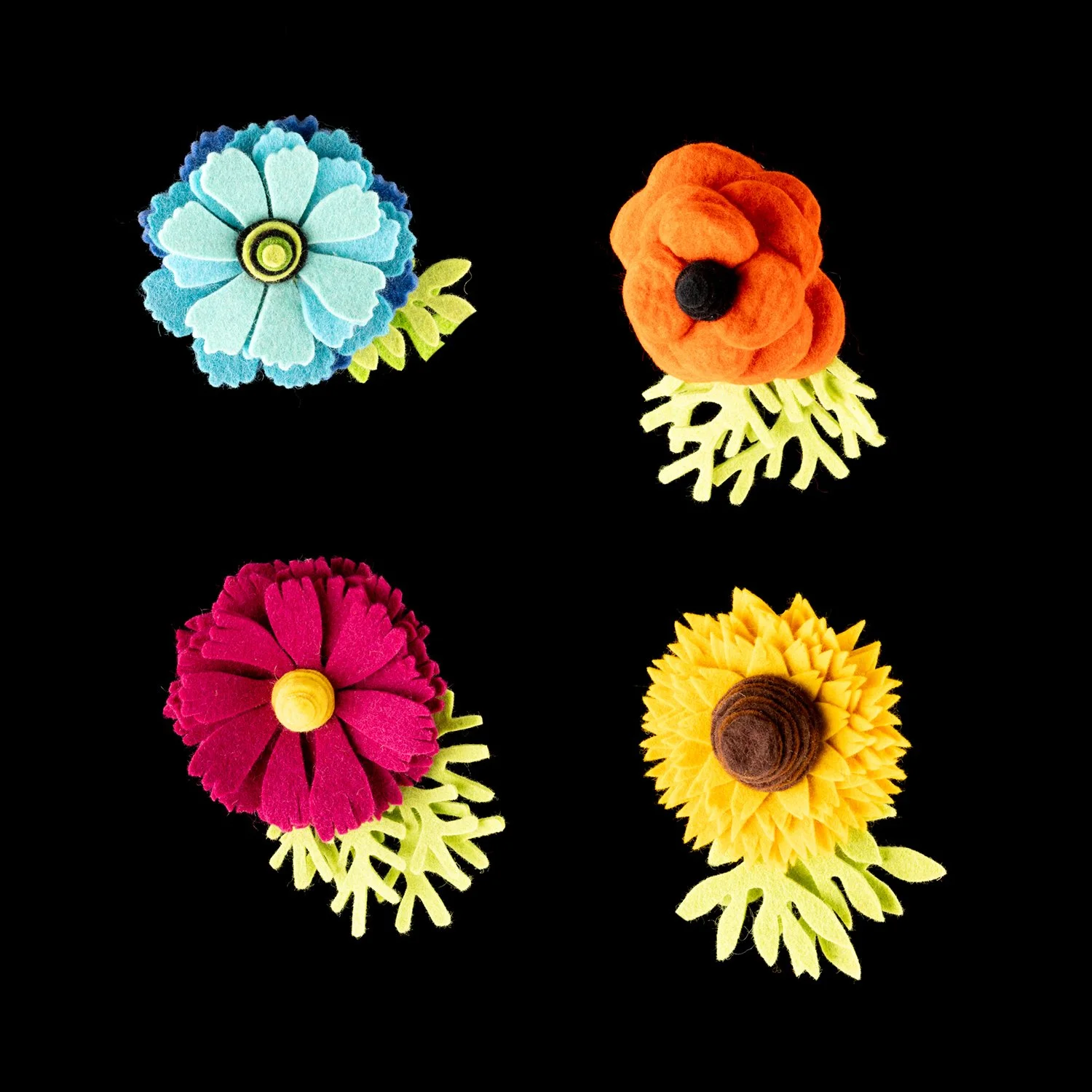 Vibrant Felted Flower Pin by Danielle Gori-Montanelli