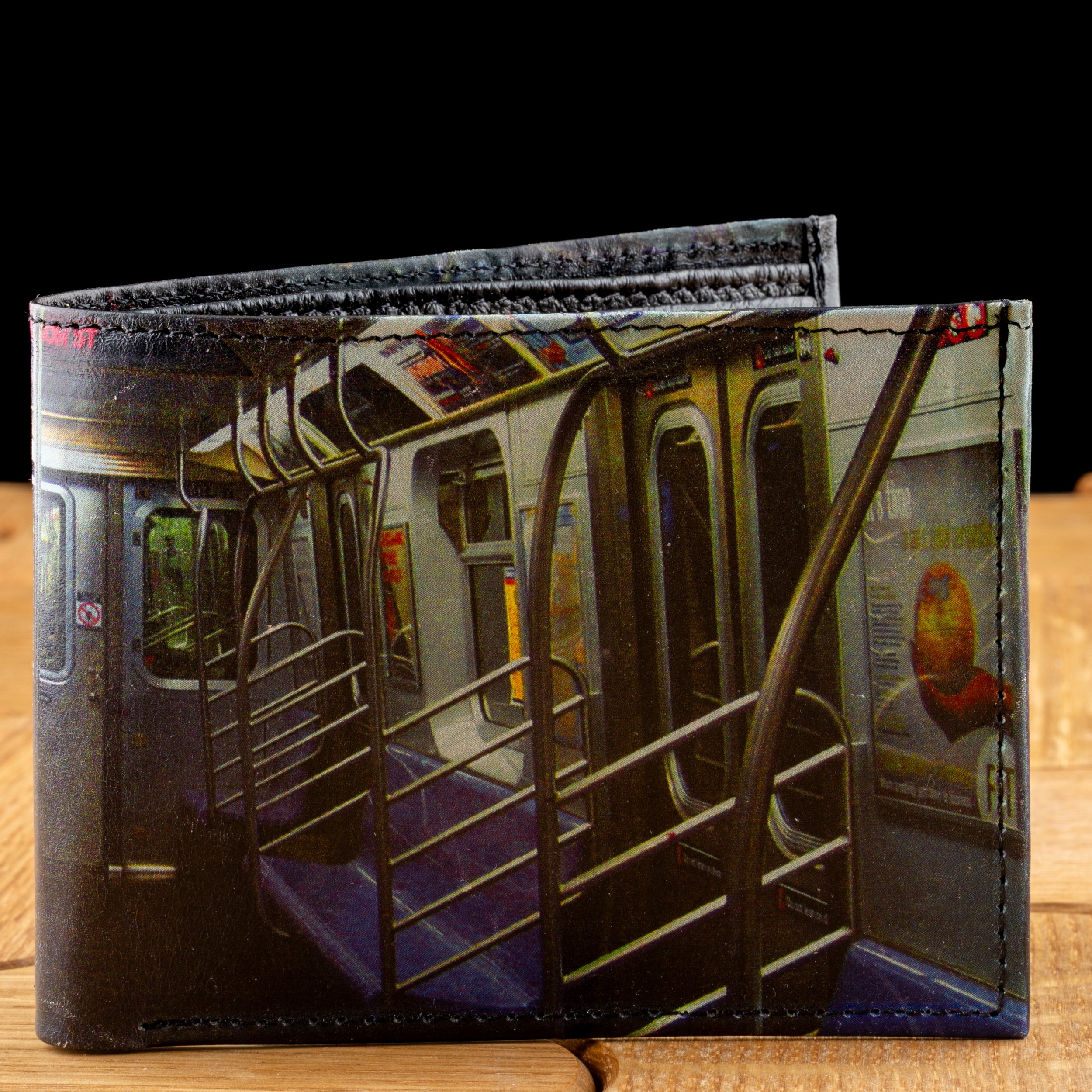 L Train Mens Leather Wallet Brooklyn, NY by Vernakular Designs-1.jpg