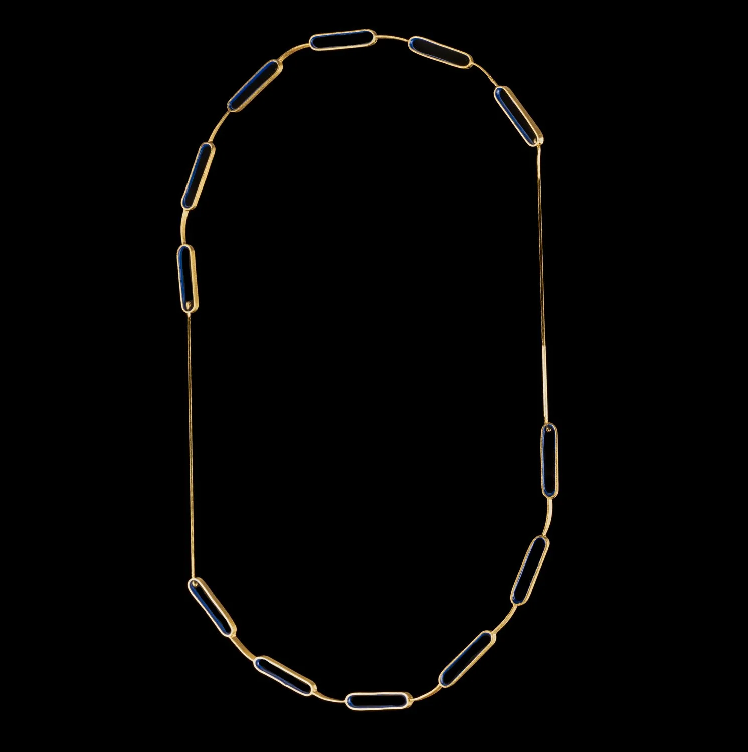 Enamal Blue and Gold Plated Silver Necklace by Marta Ribeiro