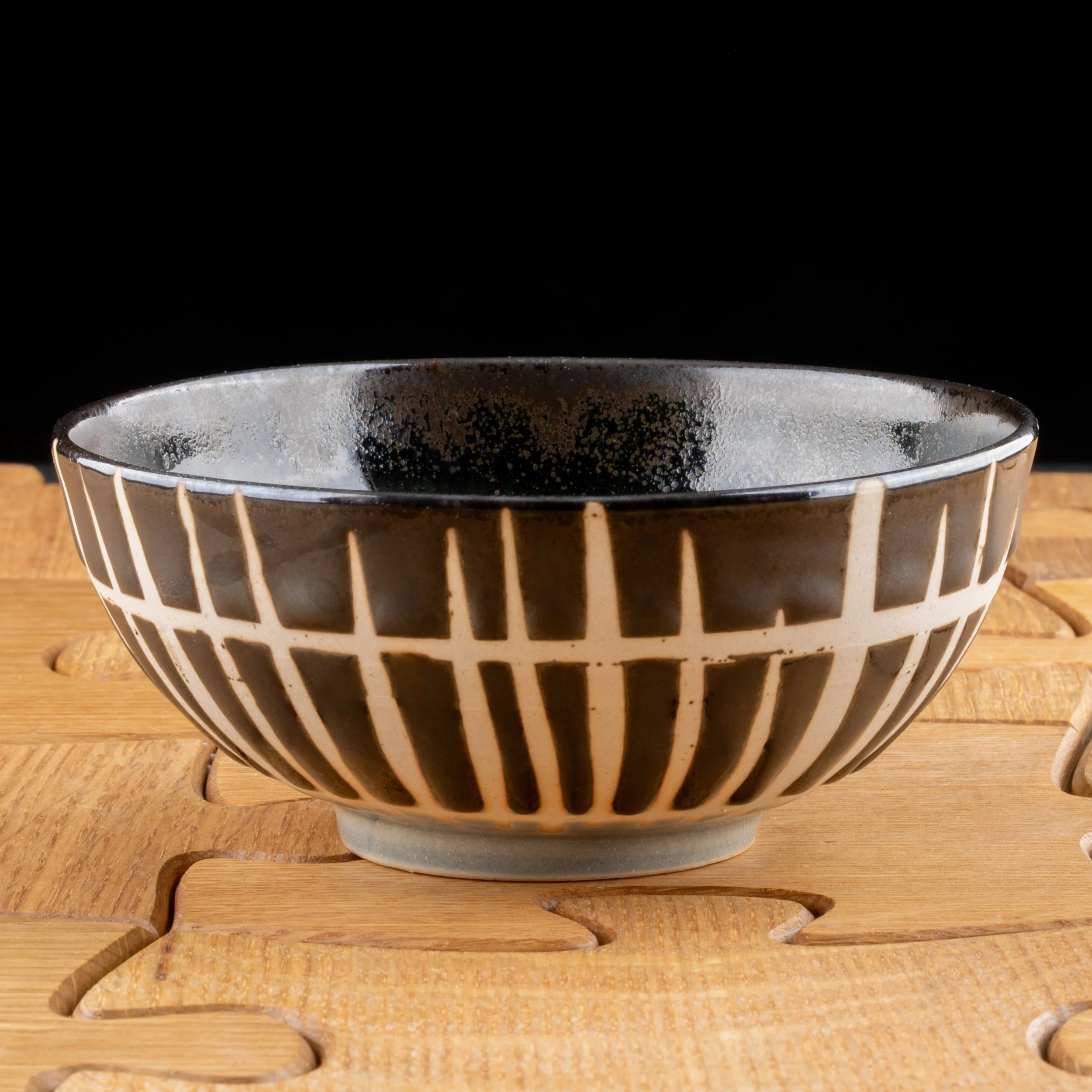 Black and White Striped Cereal Bowl by Liz Kinder.jpg