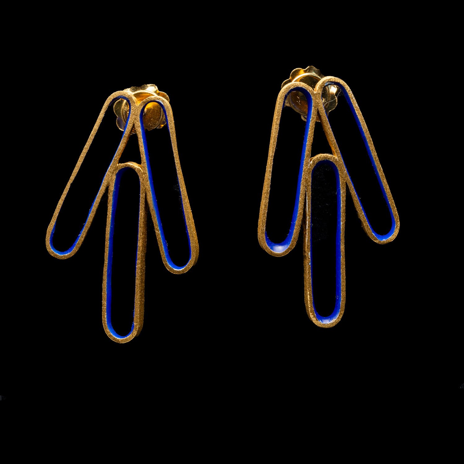 Triple Link Earrings by Marta Ribeiro Blue .jpg
