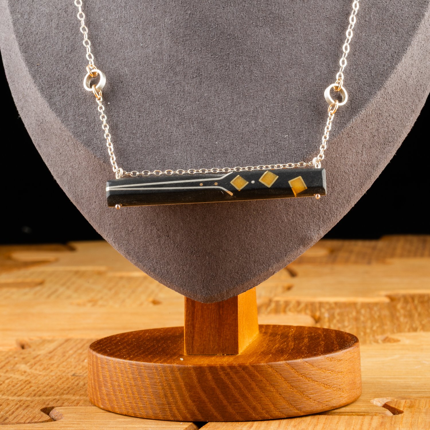 3 Yellow Square Bar Necklace by Eileen Sutton Closeup.jpg