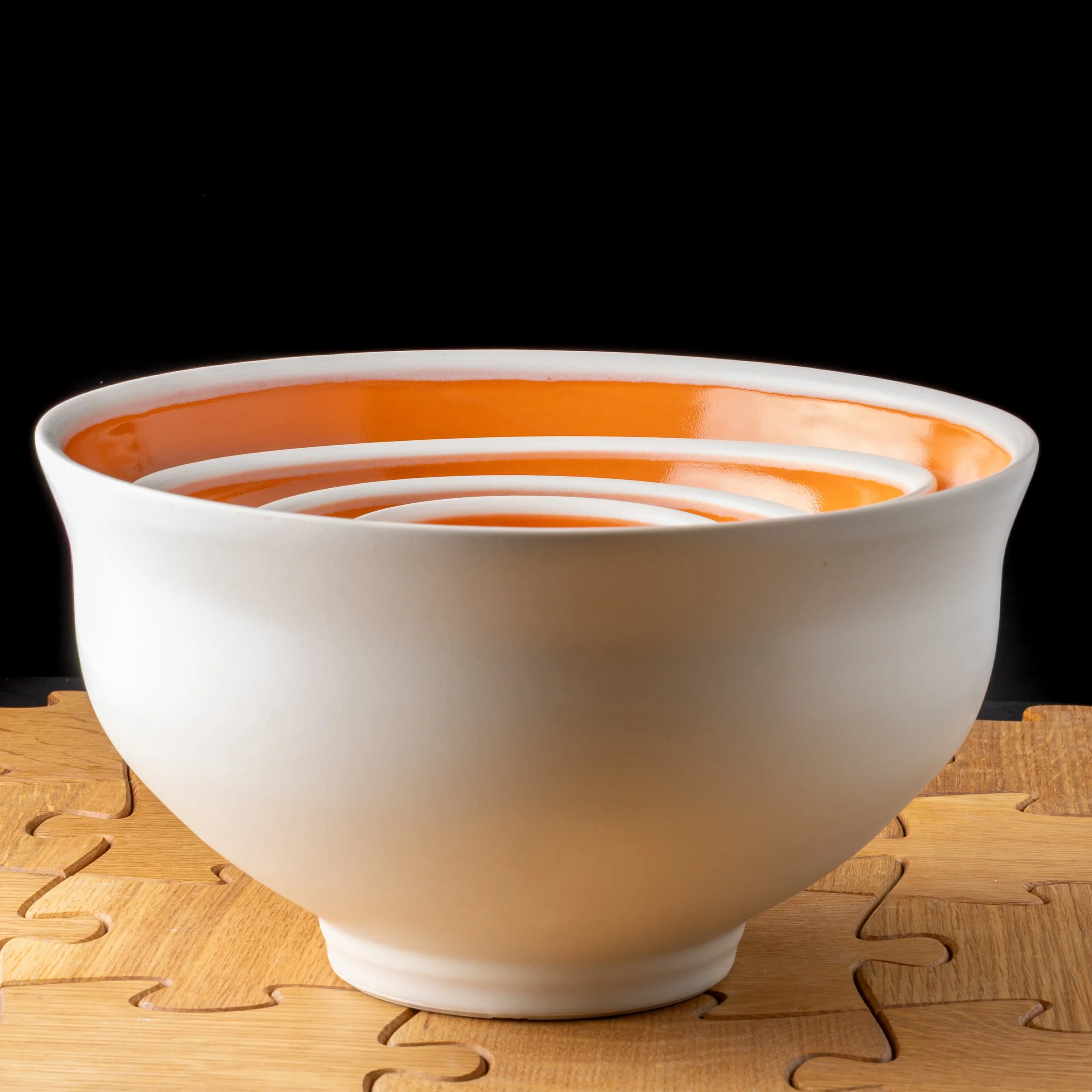 Orange Waisted Bowl Set by Ryan Greenheck