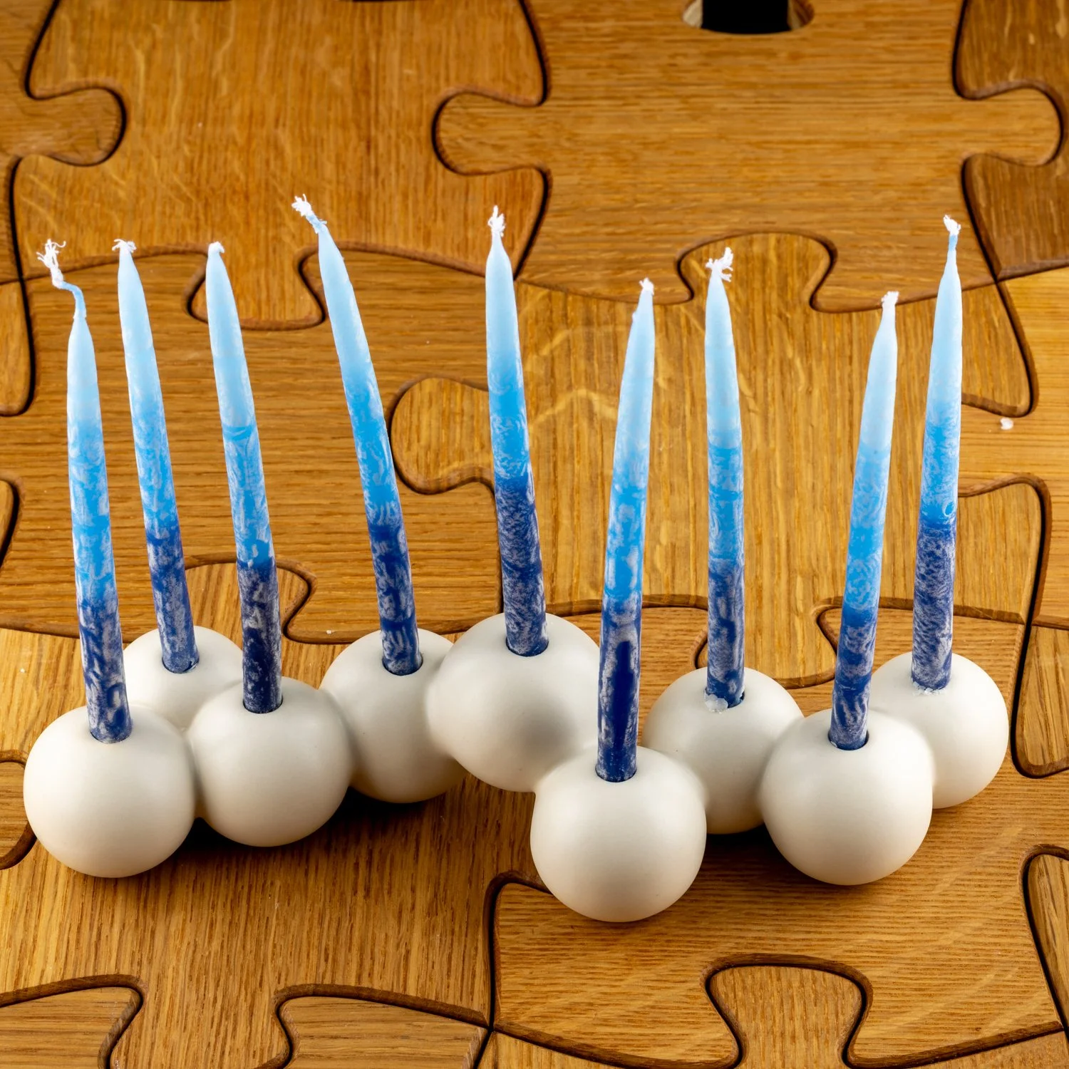 Matte White Bubble Menorah by Tchotchke-1.jpg