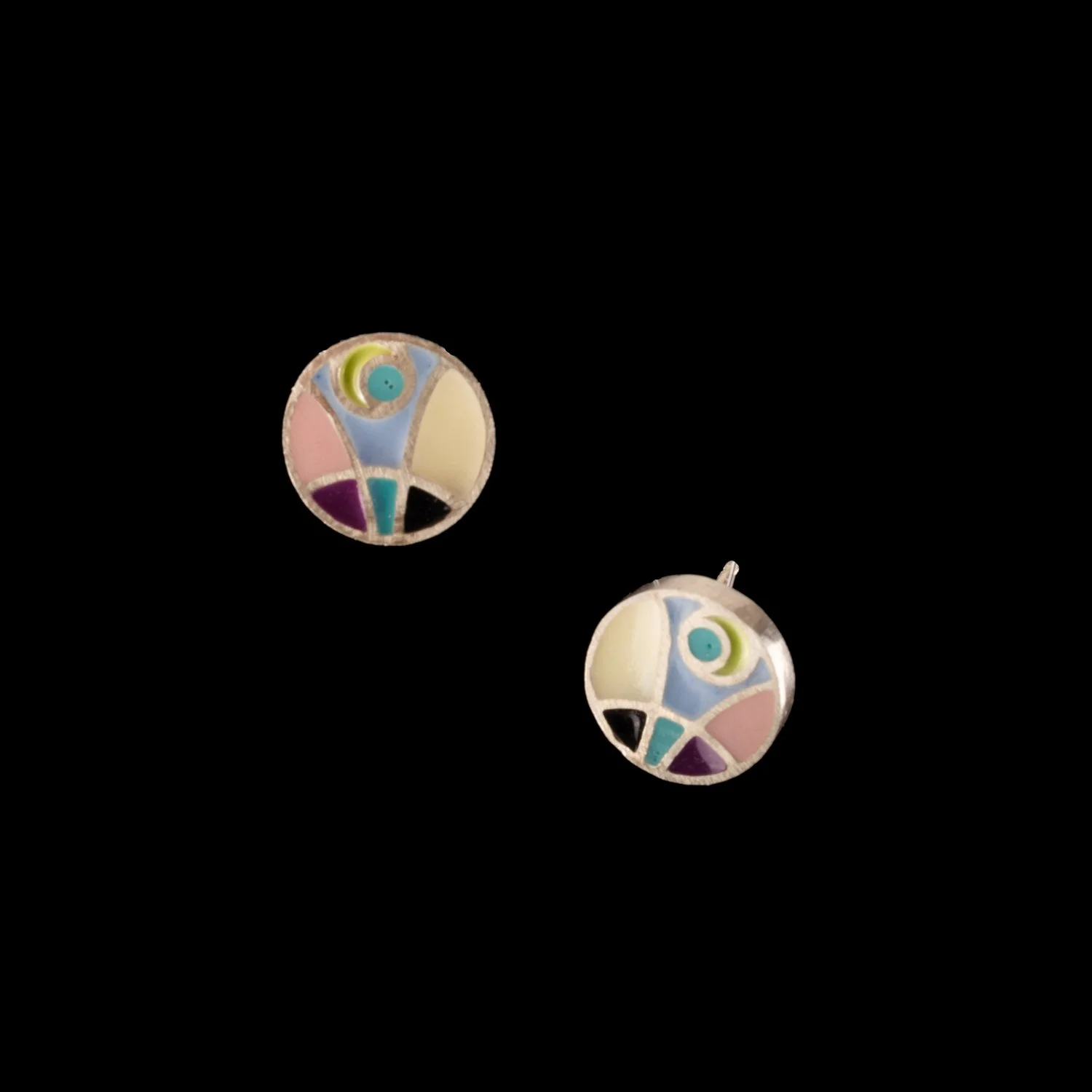 Circle Deco Design Stud Earrings by Shoot From Within Designs