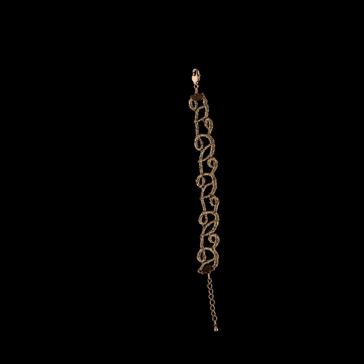 Italian Caligraphy Bracelet by Paz Sintes Antique Gold.jpg