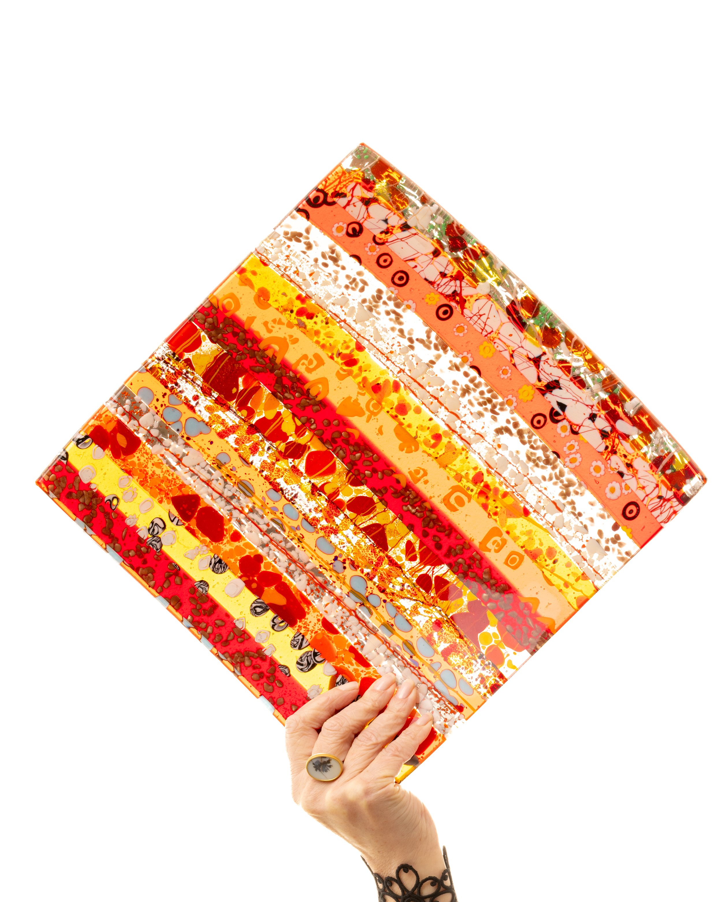 Square Damasco Design Plate by Alfier Glass Studio.jpg