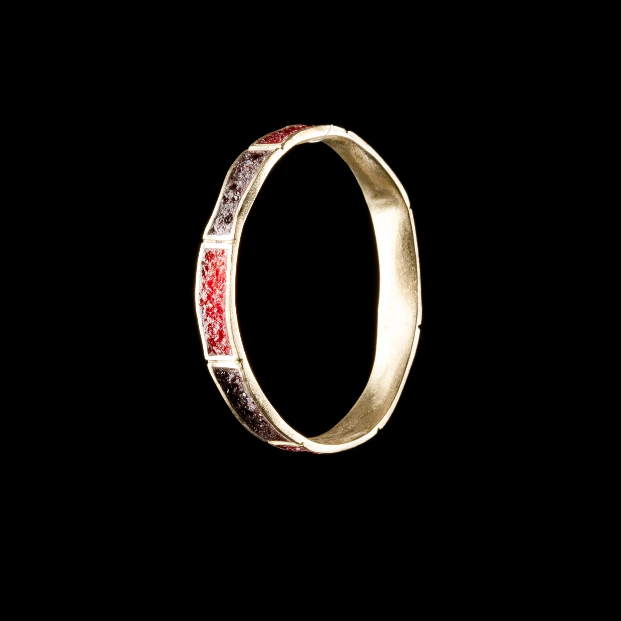 Cherry Quartz and Garnet Bamboo Bangle by David Urso