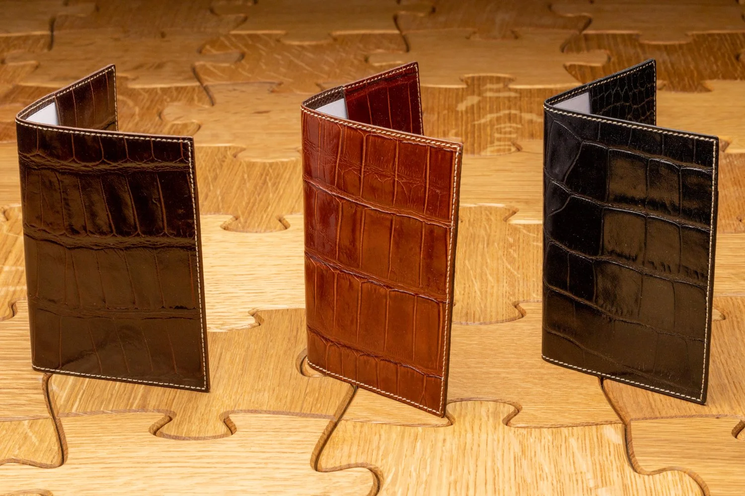 Alligator Leather Passport Holder by Pong Gaddi