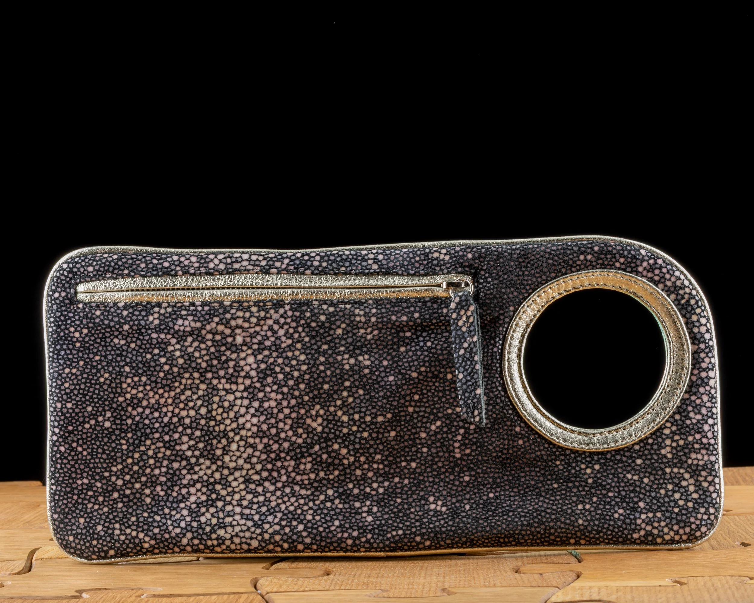 Pink Stingray Print Handsfree Bracelet Clutch by Arza Designs