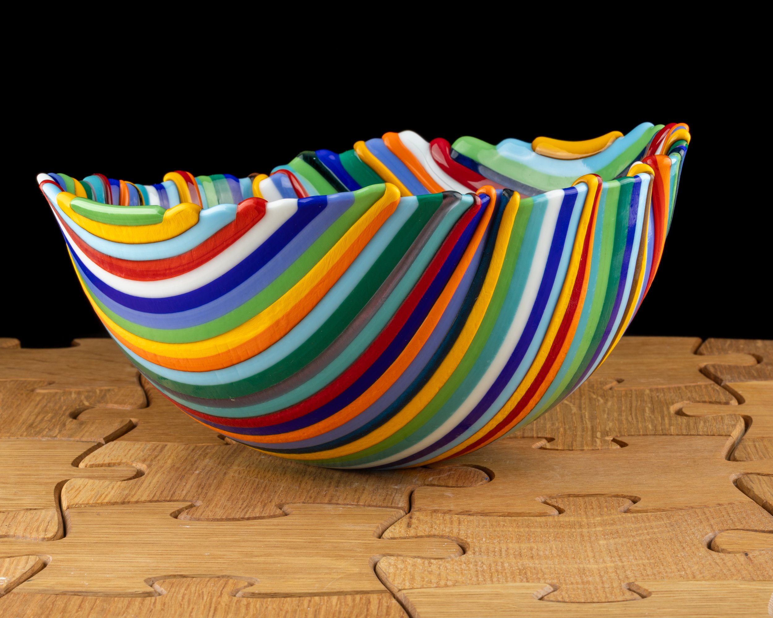 RIGHETTE BOWL medium multicolor striped bowl by Alfier Glass Studio-3.jpg