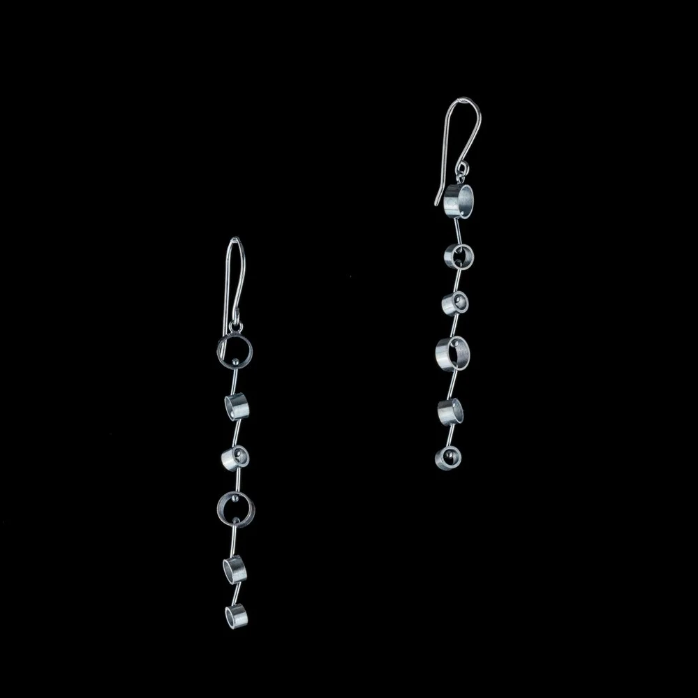 Long Circle Earrings Oxidized by Lush Metals