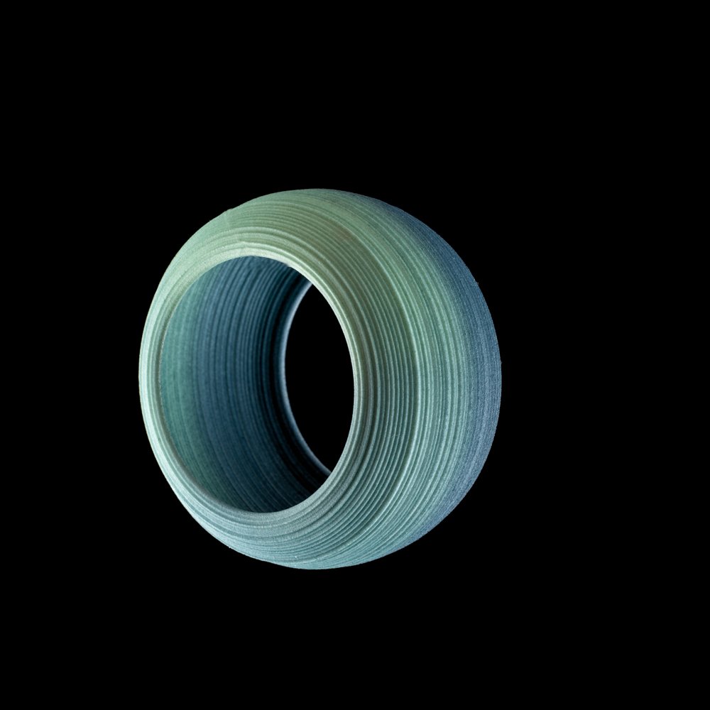 Pleated Green Ombre Bangle by Maria Eife
