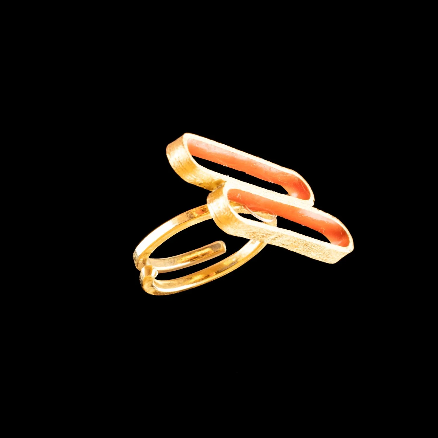 Orange Stepped Link Adjustable Ring by Marta Ribeiro-2.jpg