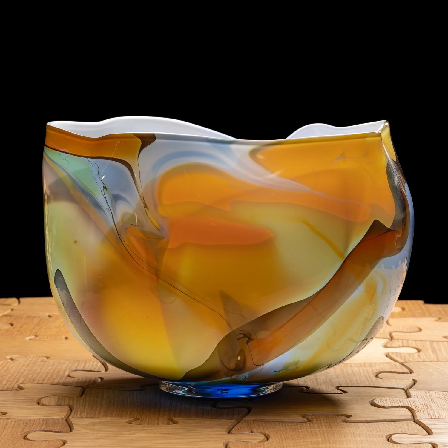 Blue Brown Kimono Glass Bowl by McDermott Studio-2.jpg