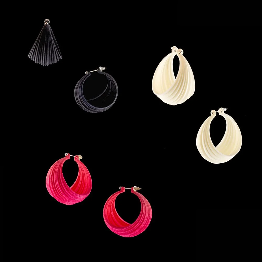 Pleated Hoop Earrings by Maria Eife