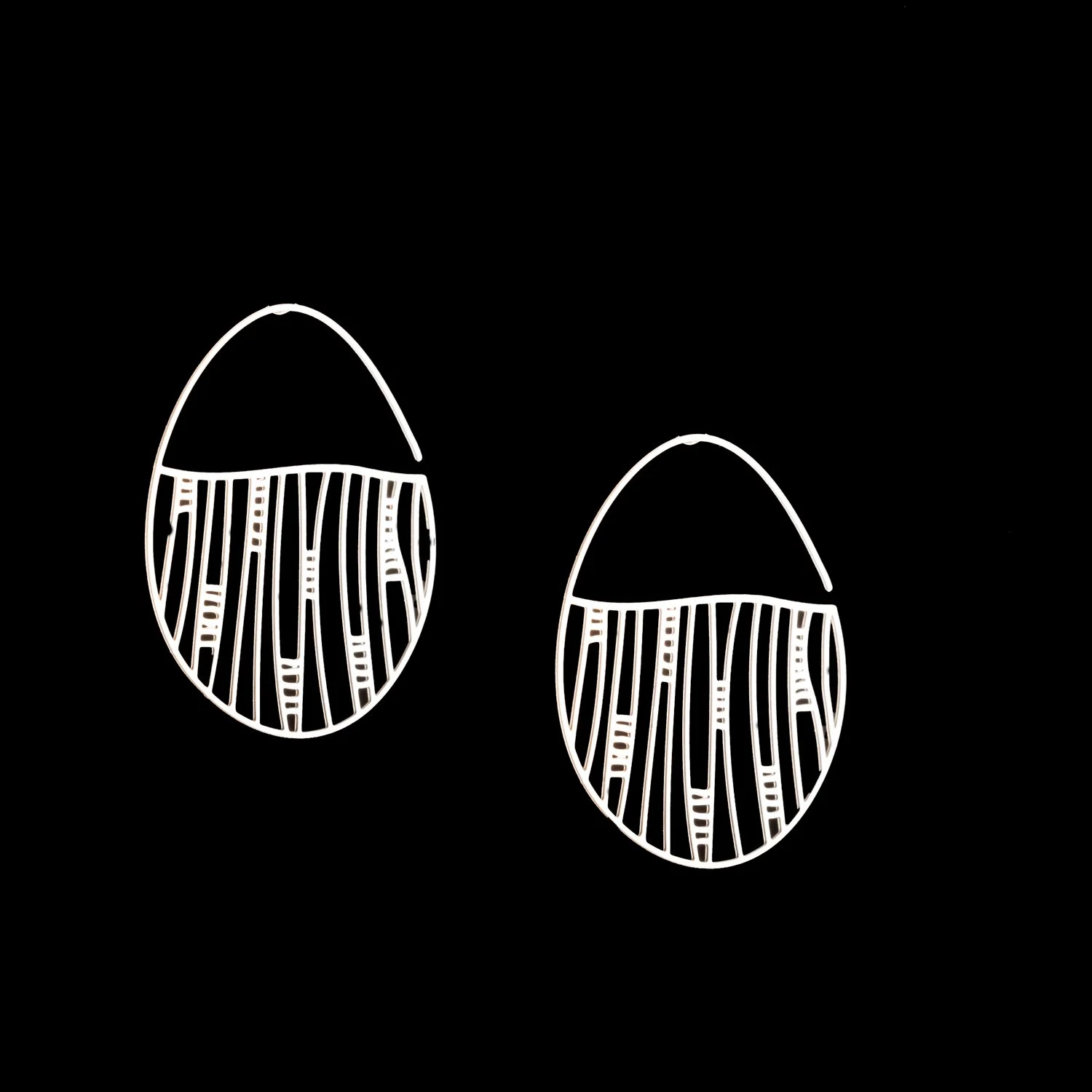 Large Silver Linea Earrngs by Daphne Olive