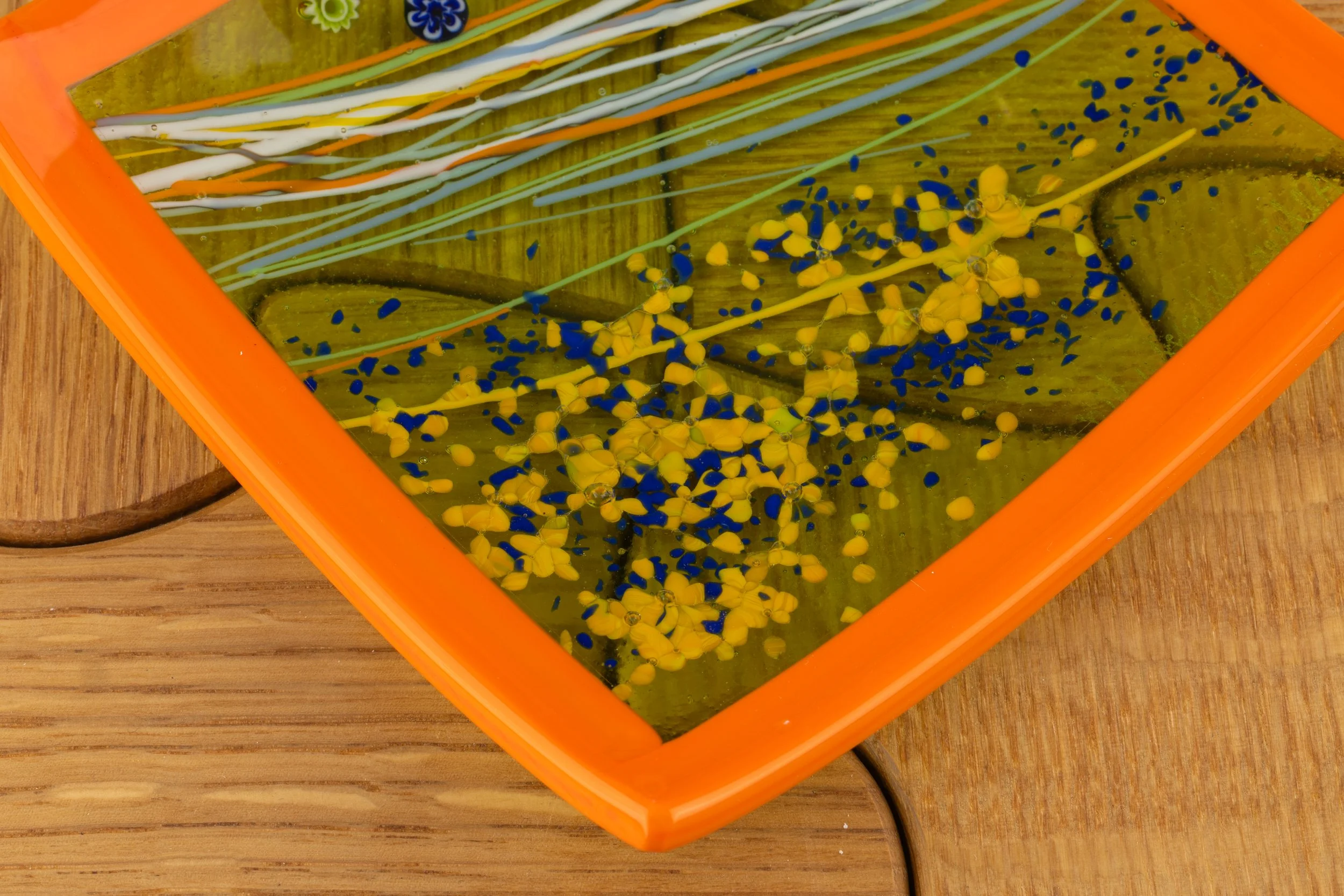 Small Orange Abstract Square Dish by Alfier Glass Studio-3.jpg