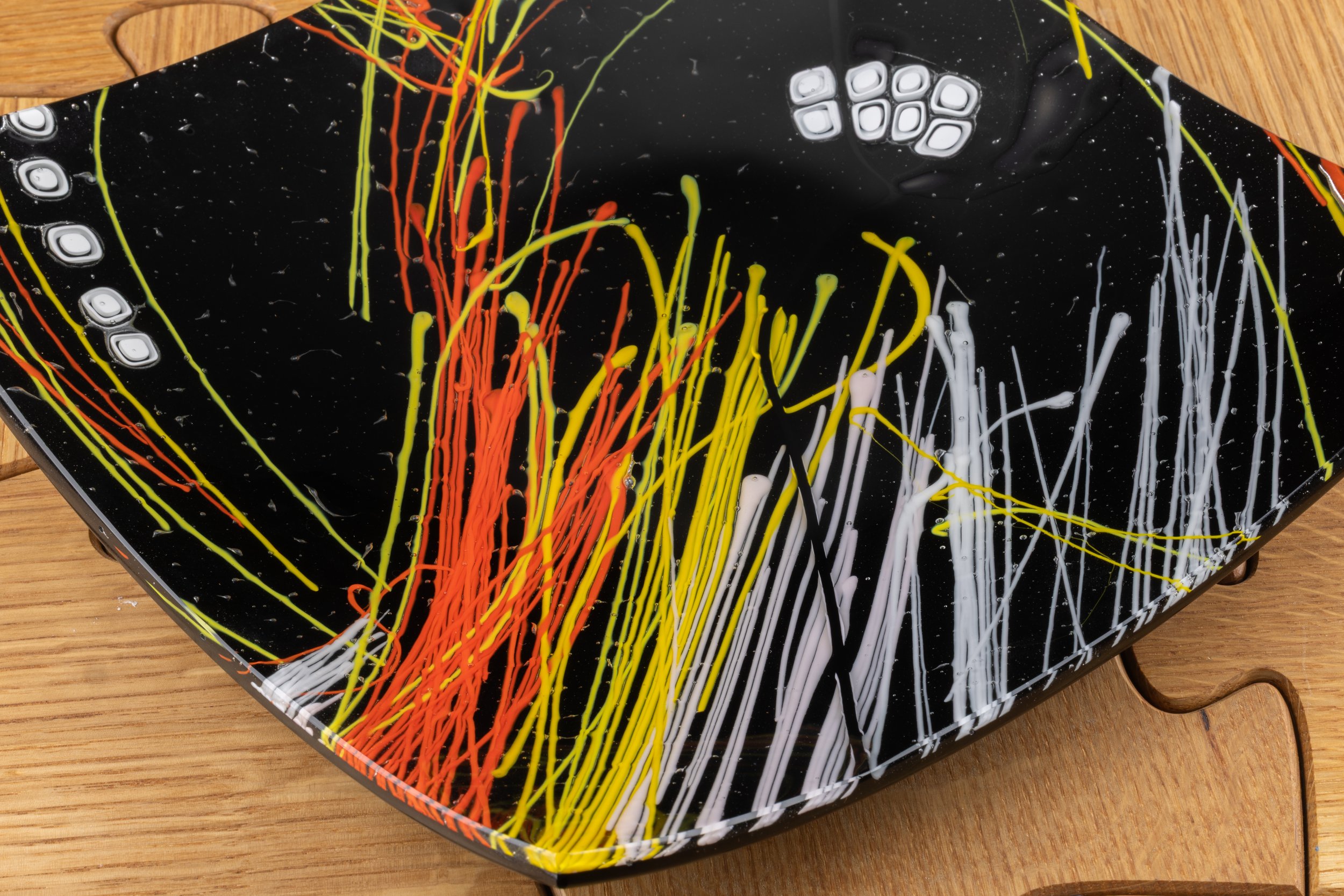 Black Abstract Opaque Square Dish by Alfier Glass Studio -2.jpg