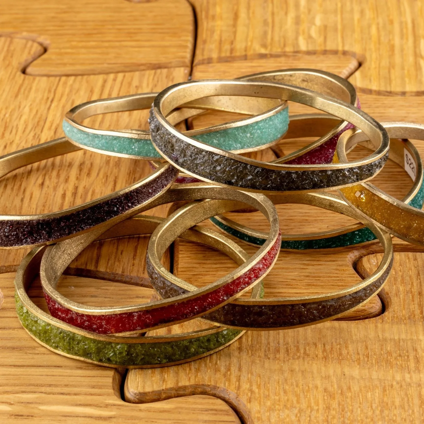 Thin Quartz & Semi-Precious Stone Bangles by David Urso