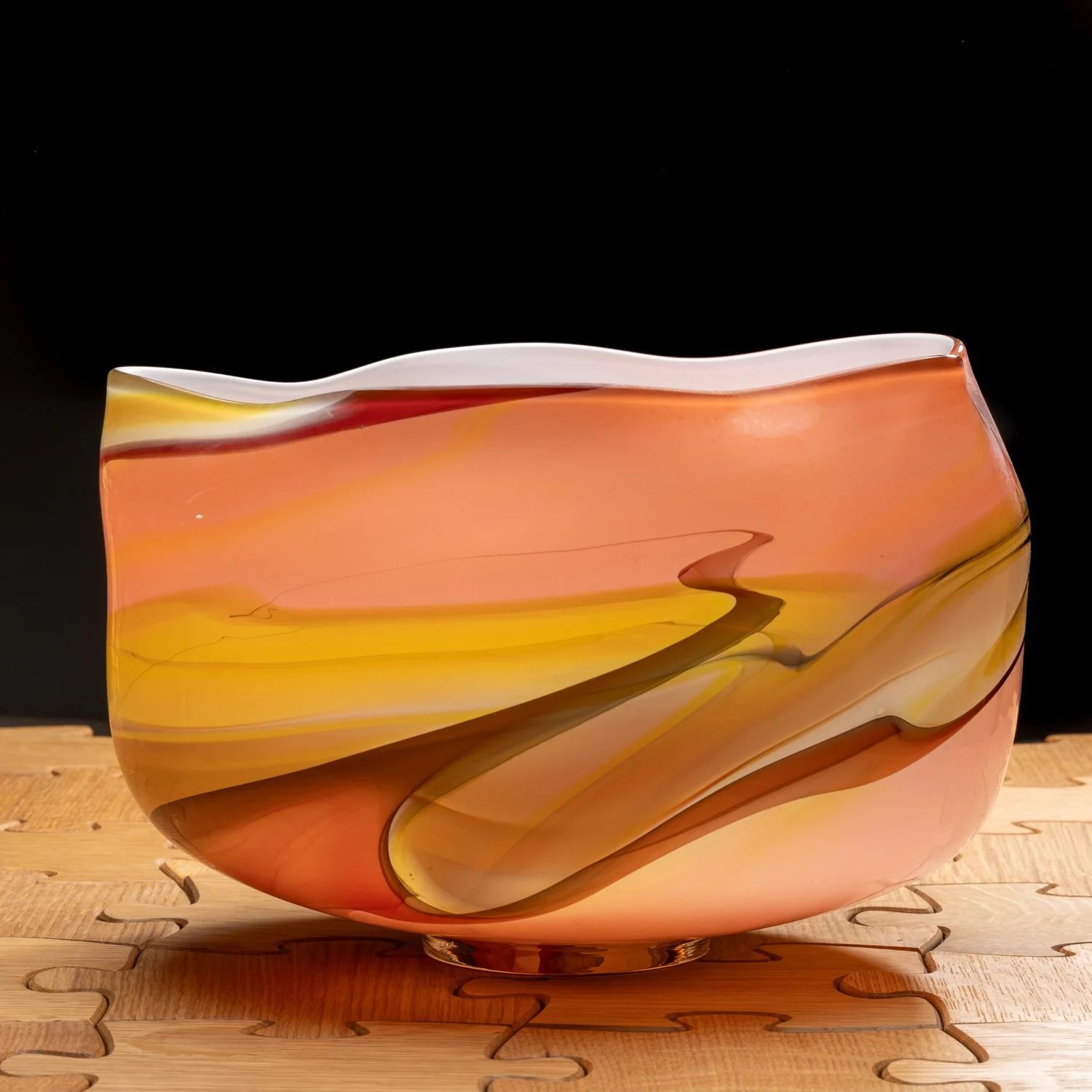 Peach Yellow Kimono Glass Bowl by McDermott Studio-2.jpg