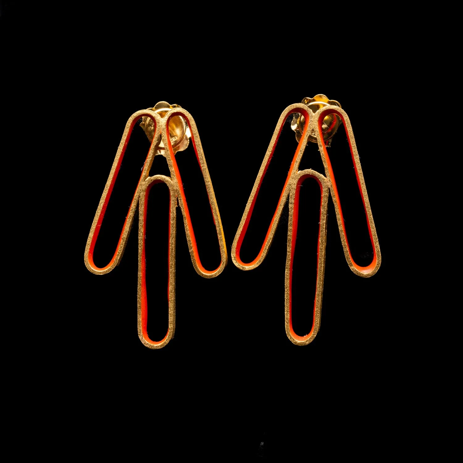 Triple Link Earrings by Marta Ribeiro Orange.jpg