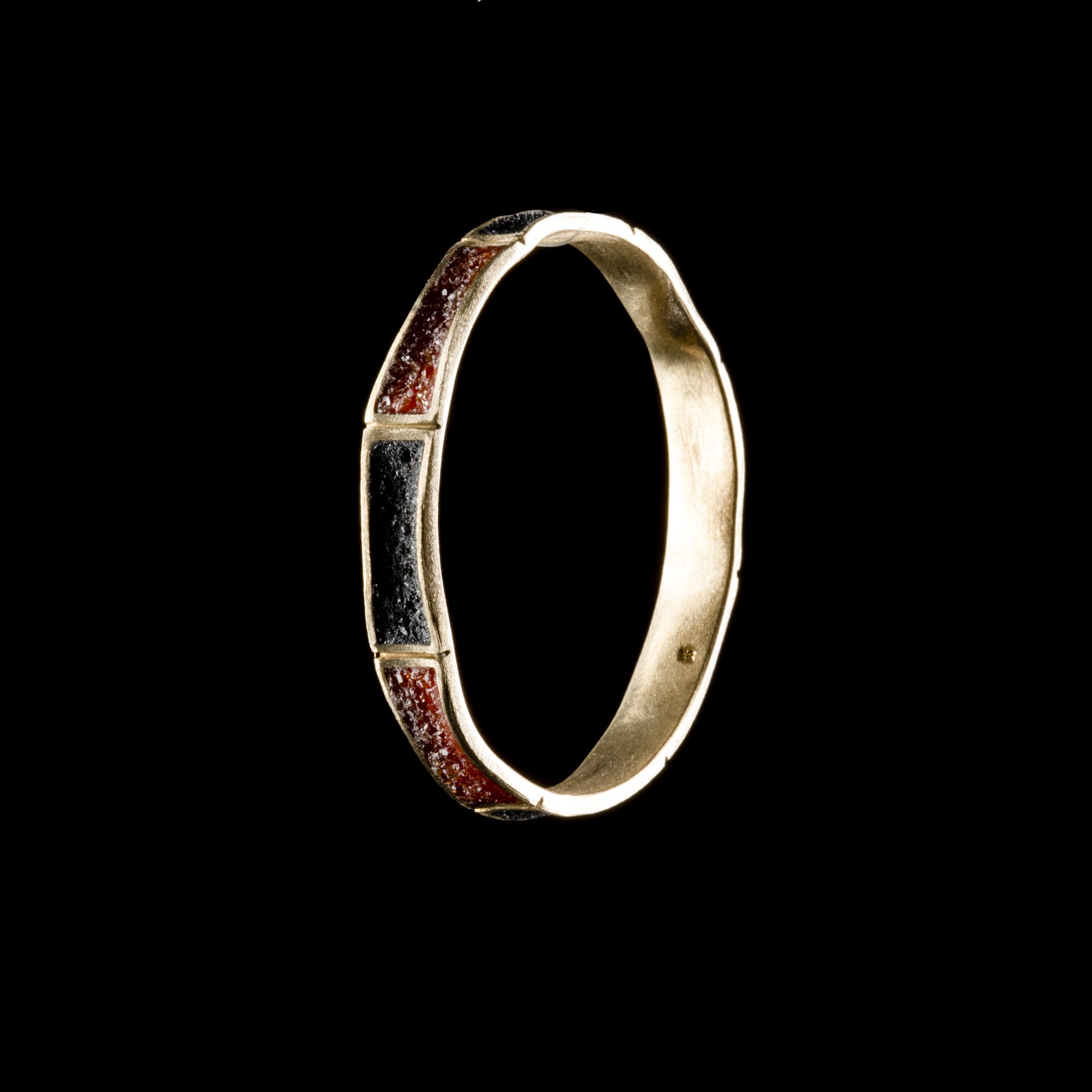 Carnelian and Black Tourmaline Bamboo Bangle by David Urso