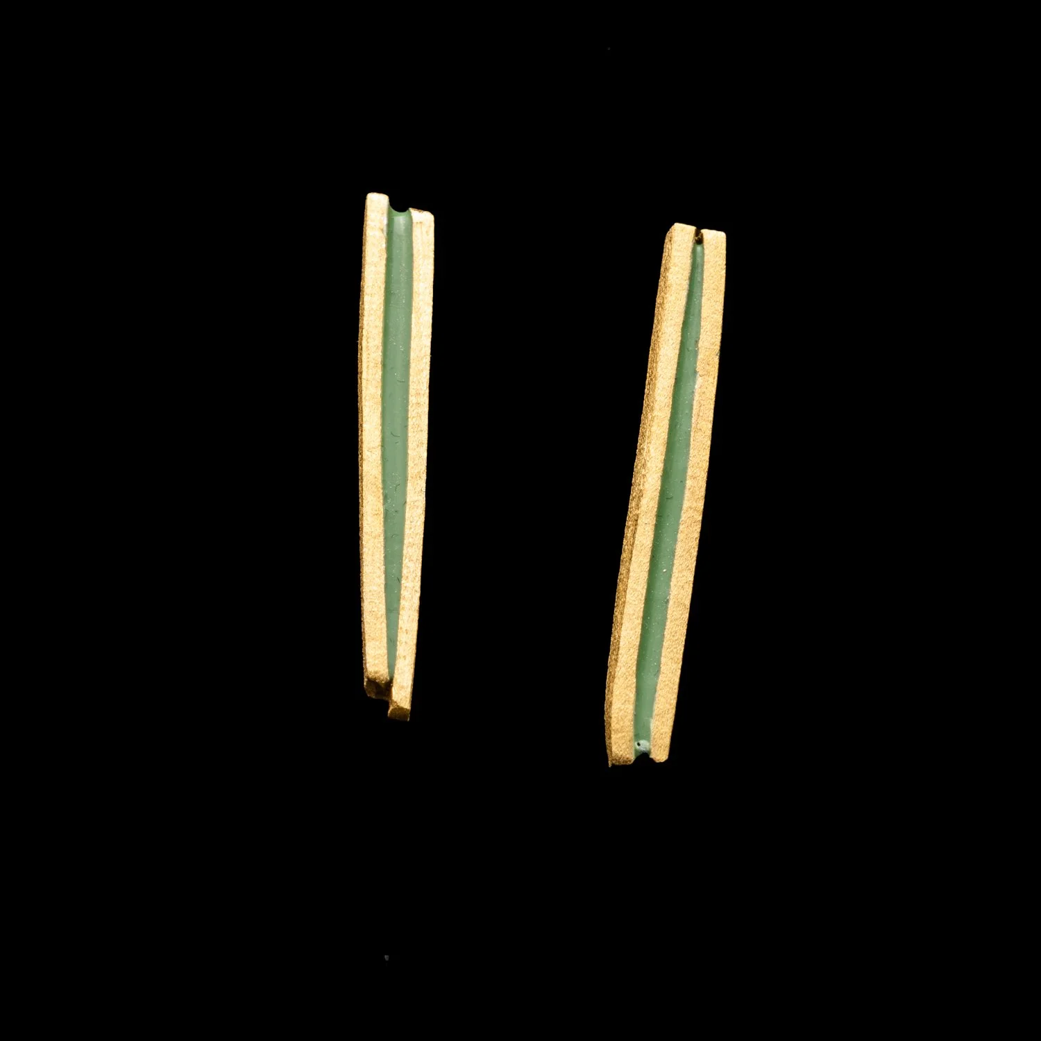 Asymmetrical Linea Green Earrings by Marta Ribeiro