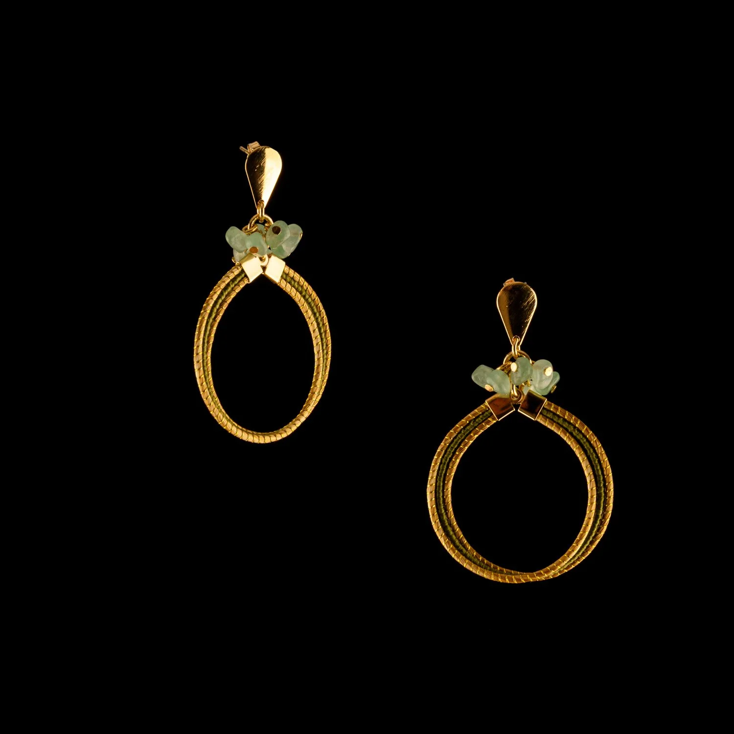 Sarah Earrings by Raizes Green Aventurine