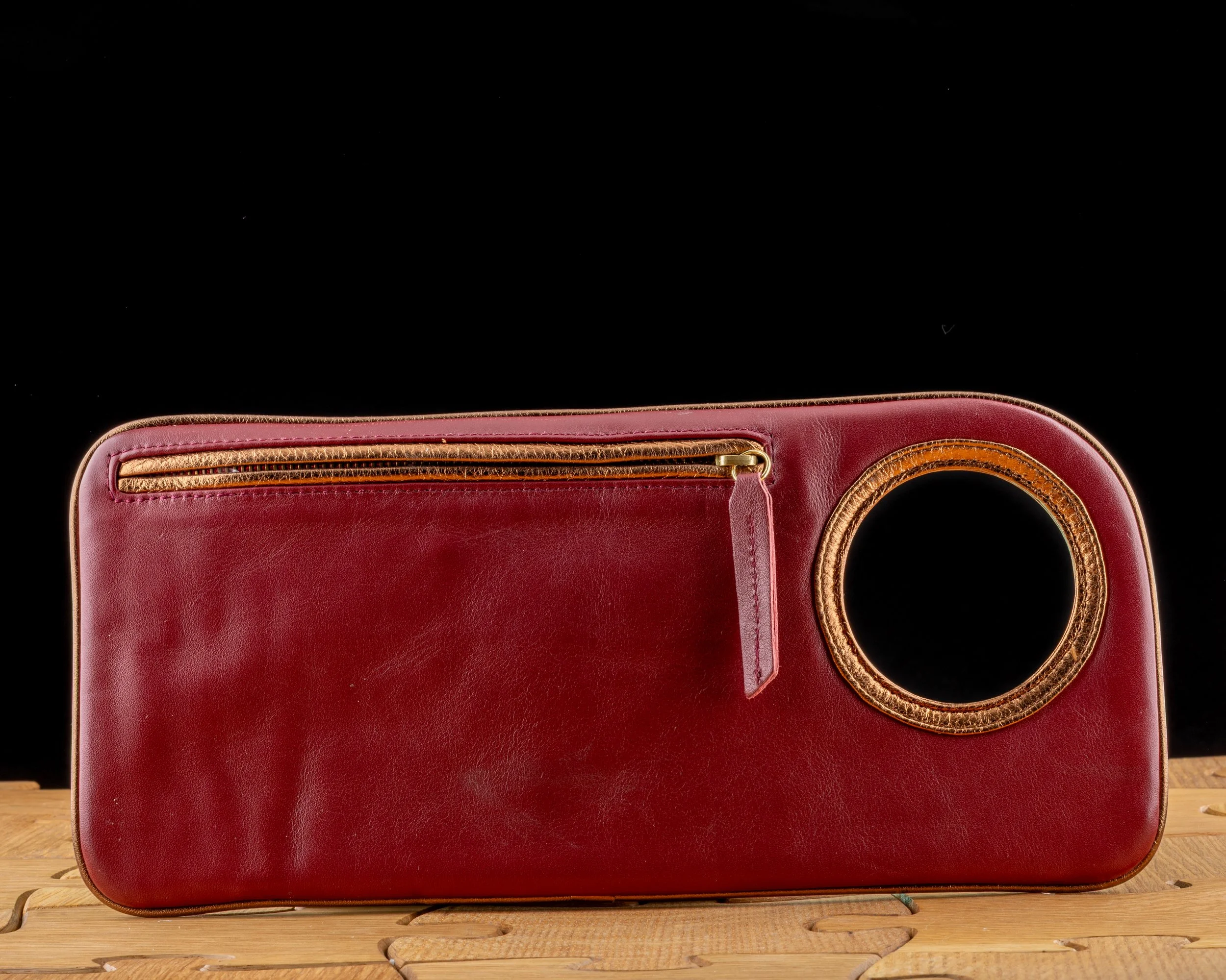 Maroon Handsfree Bracelet Clutch by Arza Designs