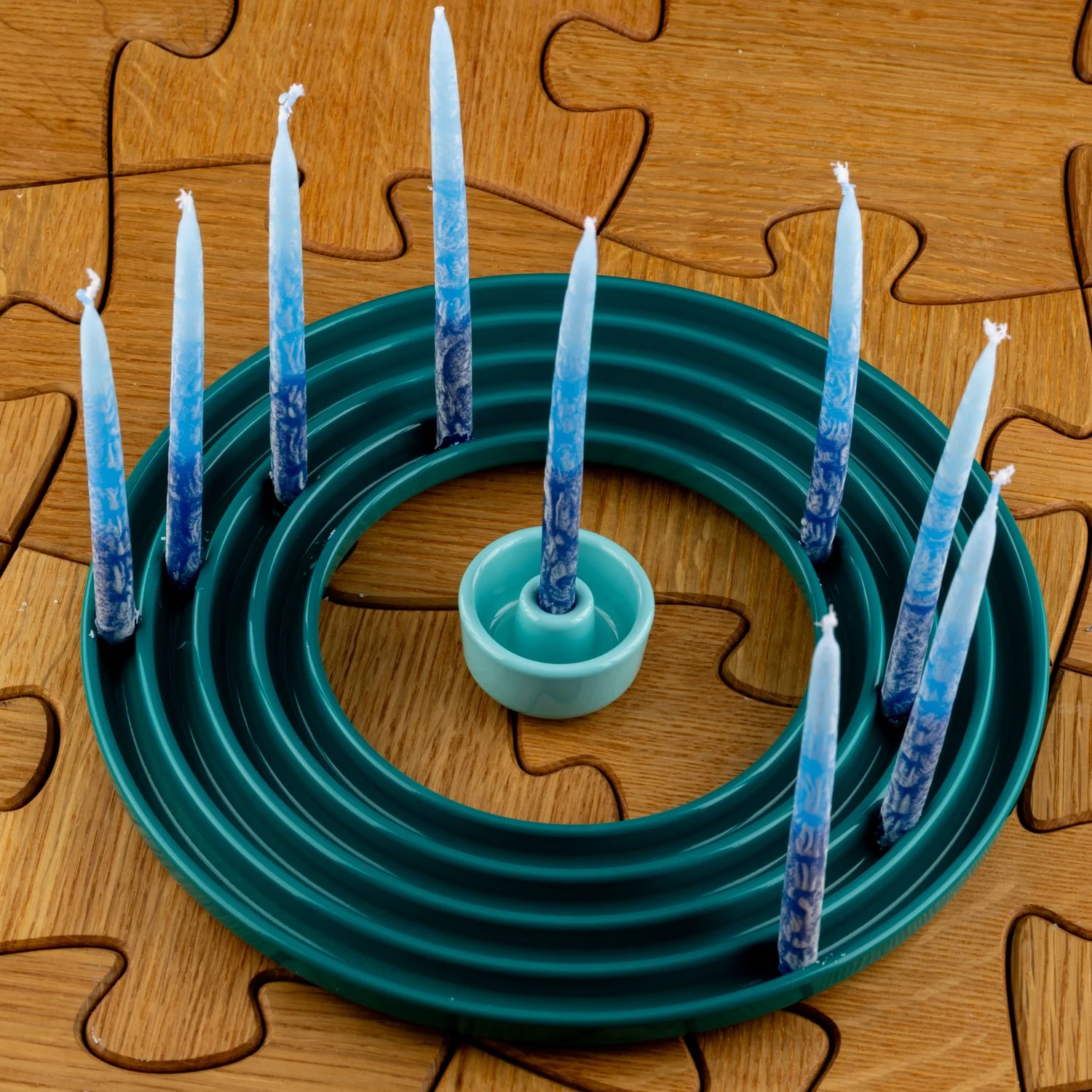Emerald Ripple Menorah By Tchotchke-1.jpg