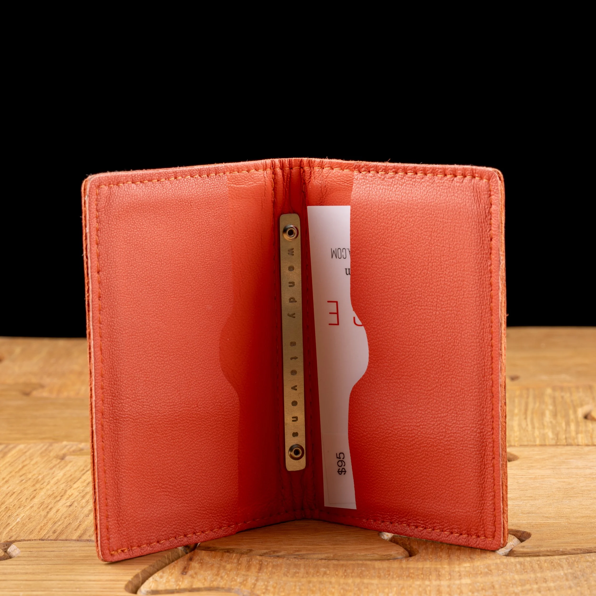 Coral Petals Card Holder Leather and Stainless Steel by Wendy Stevens-1.jpg