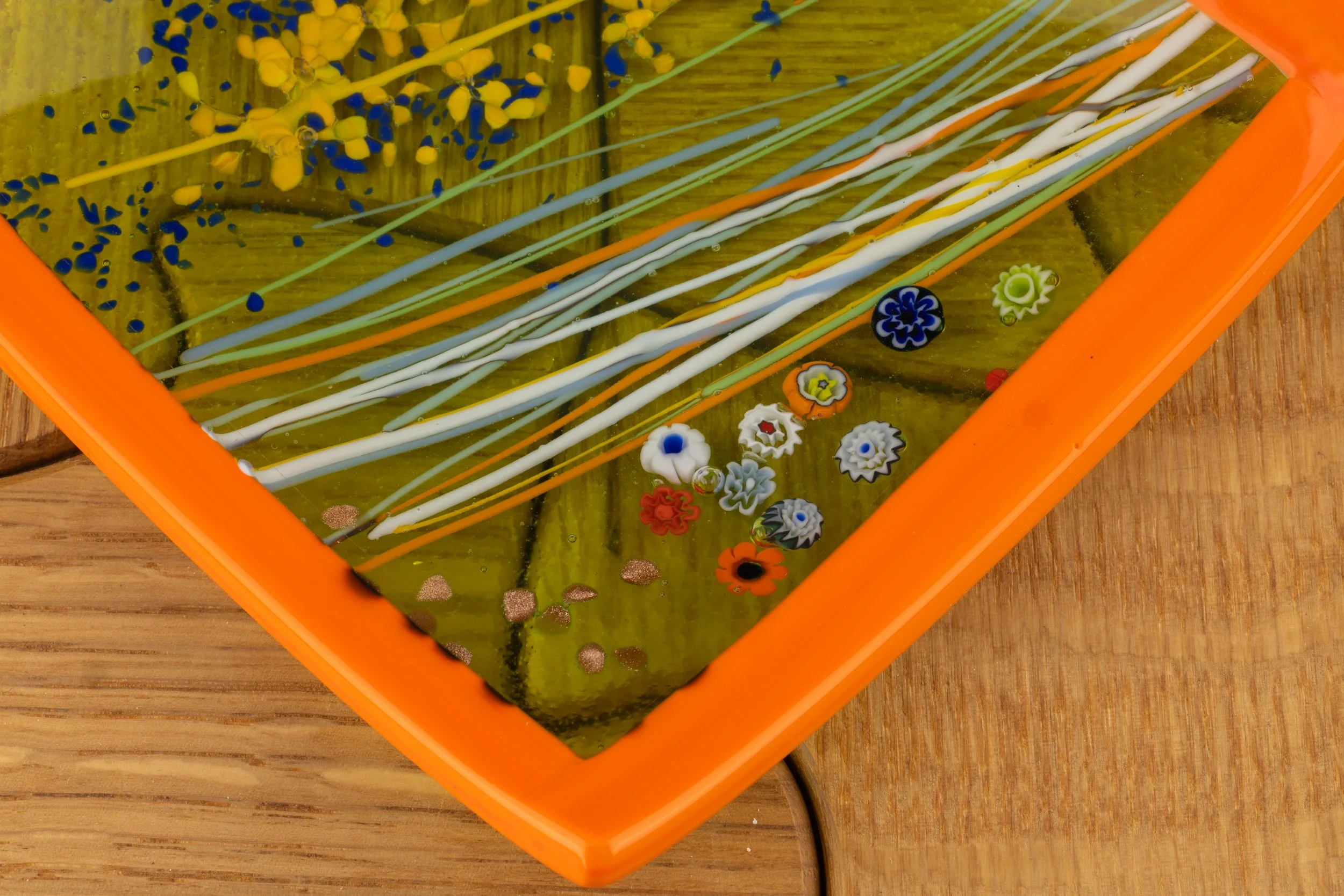 Small Orange Abstract Square Dish by Alfier Glass Studio-2.jpg