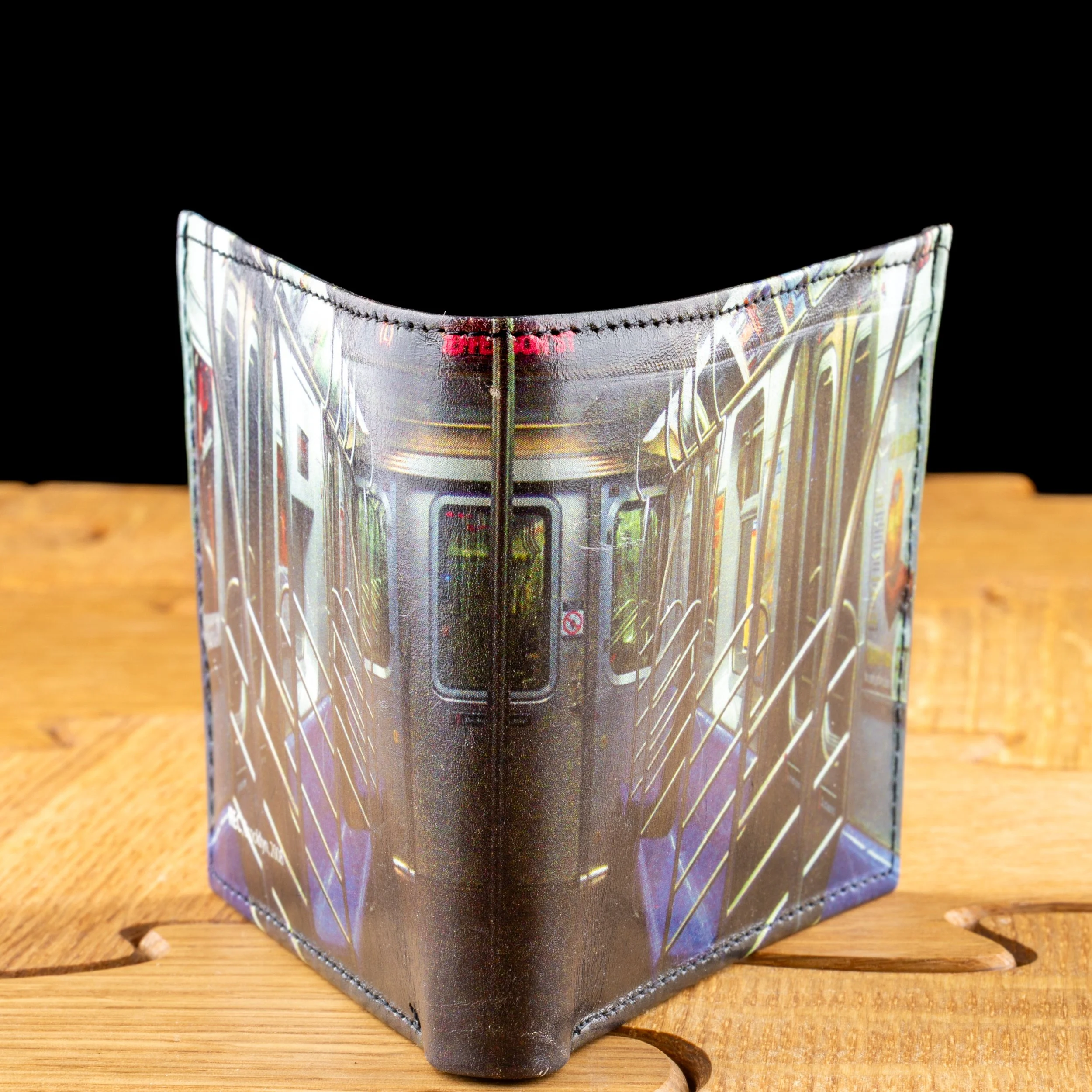 L Train Men's Leather Wallet by Vernakular Designs