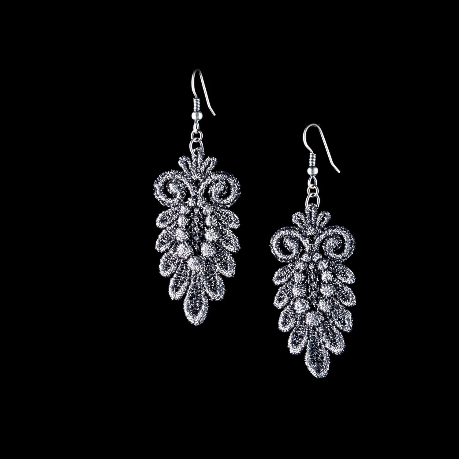 Austrian Limogues Earrings by Paz Sintes Antique Silver .jpg