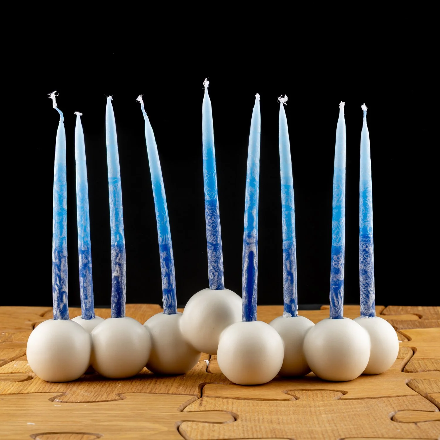Matte White Bubble Menorah by Tchotchke.jpg