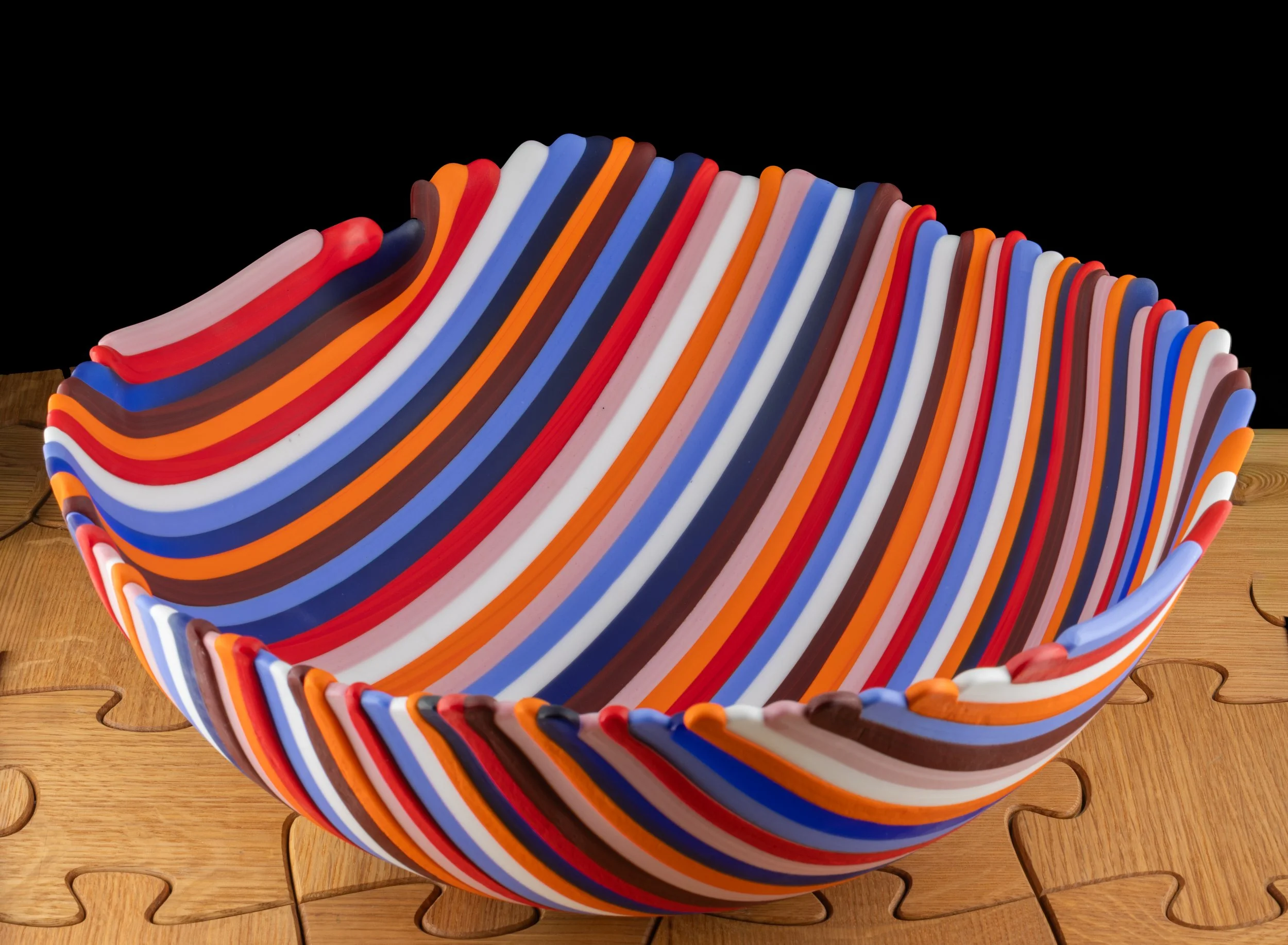 RIGHETTE BOWL Large multicolor striped bowl by Alfier Glass Studio-4.jpg